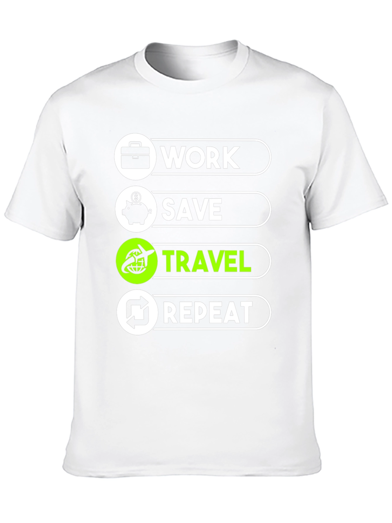Work Save Travel Repeat Graphic T-Shirt