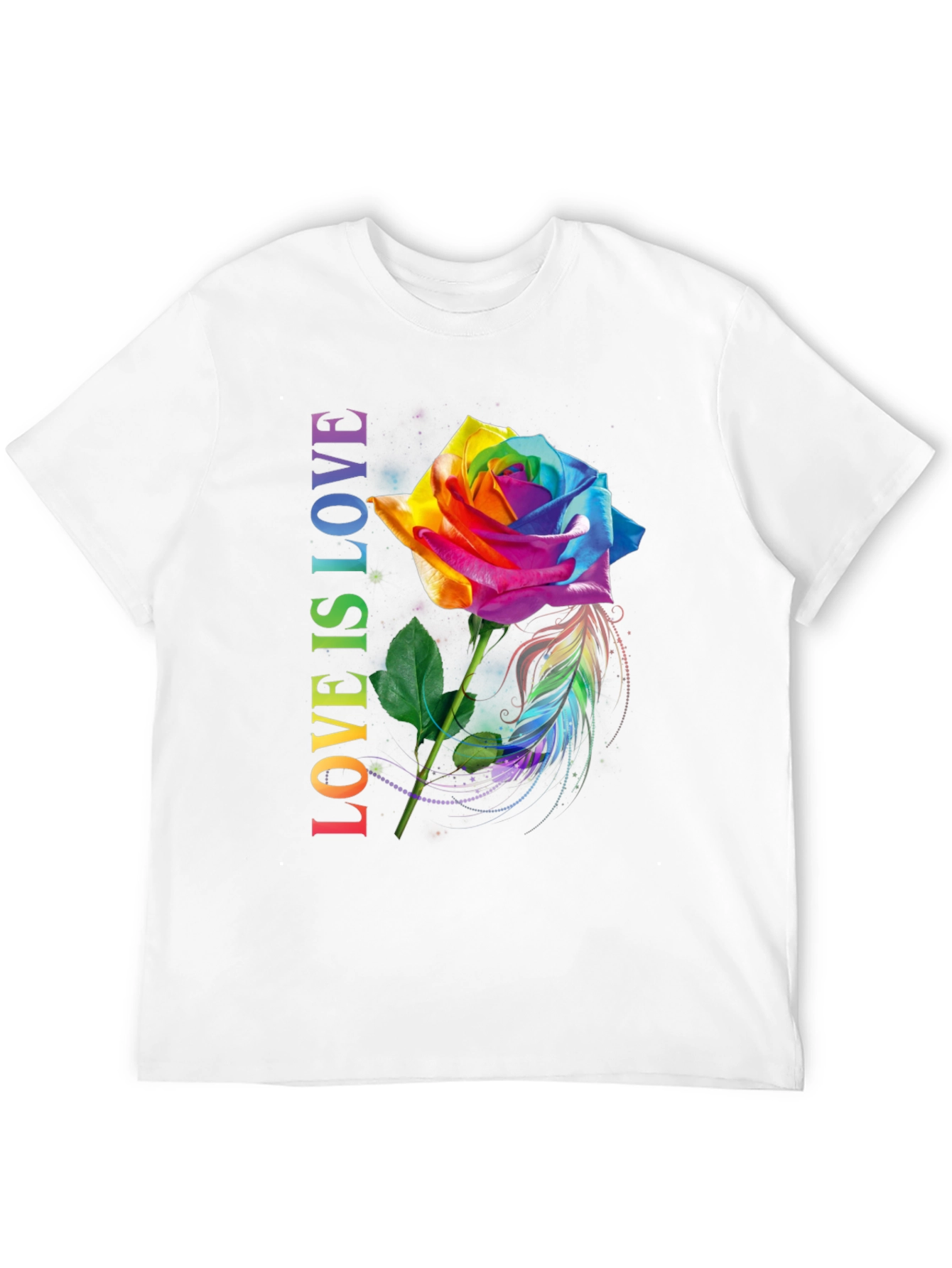 Rainbow Rose Pride T-Shirt - Love is Love