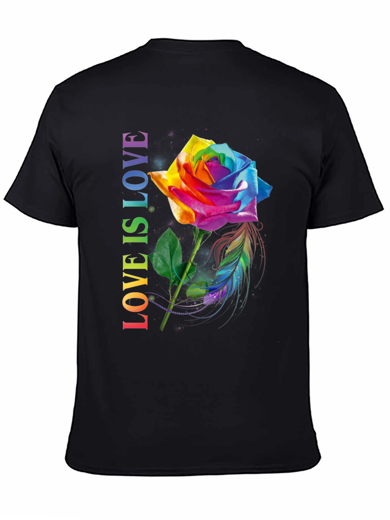 Rainbow Rose Pride T-Shirt - Love is Love