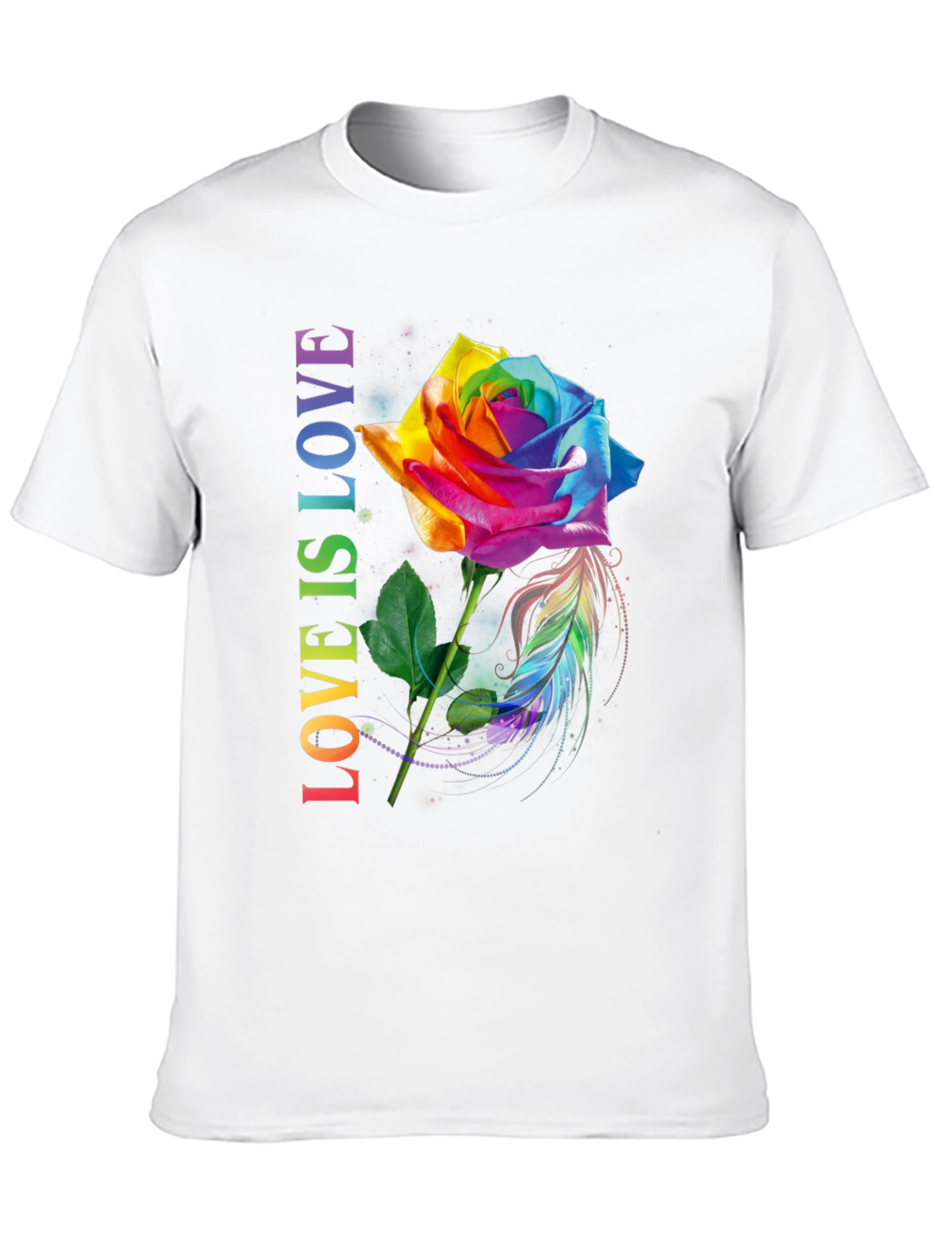 Rainbow Rose Pride T-Shirt - Love is Love