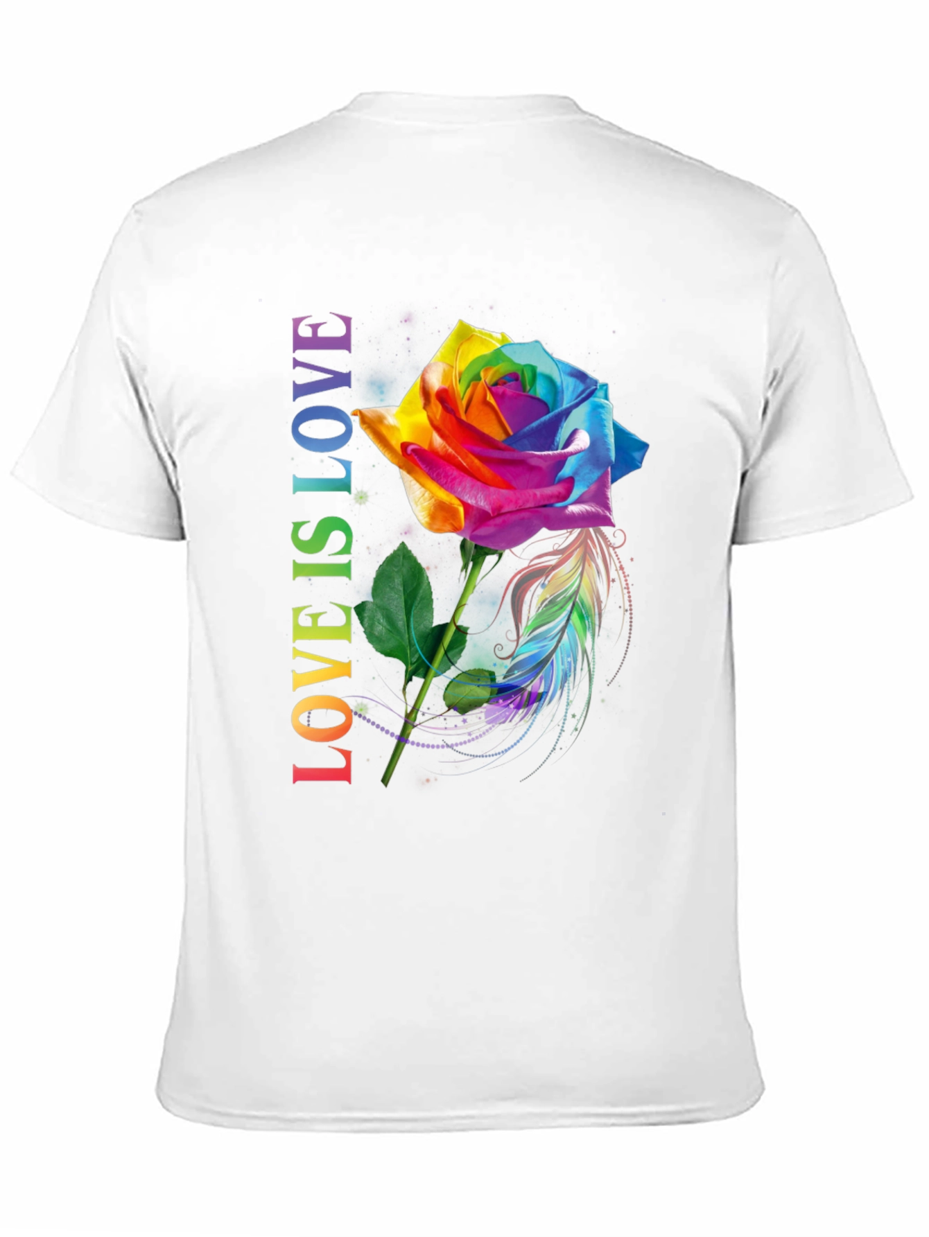 Rainbow Rose Pride T-Shirt - Love is Love