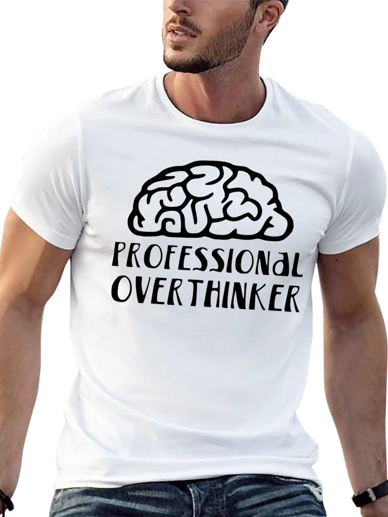 Professional Overthinker T-Shirt - Brain Graphic Tee