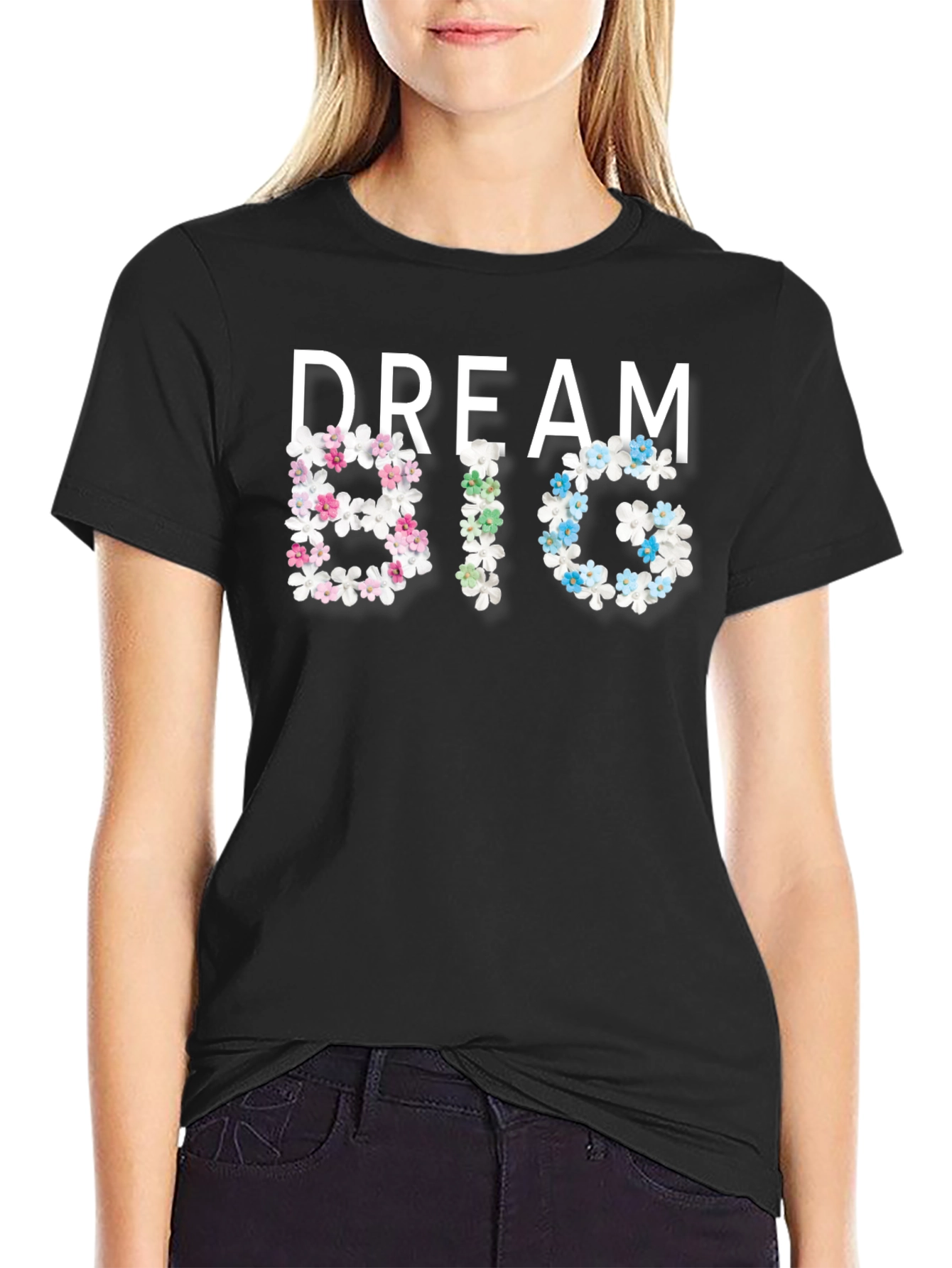 Dream Big Floral Graphic T-Shirt