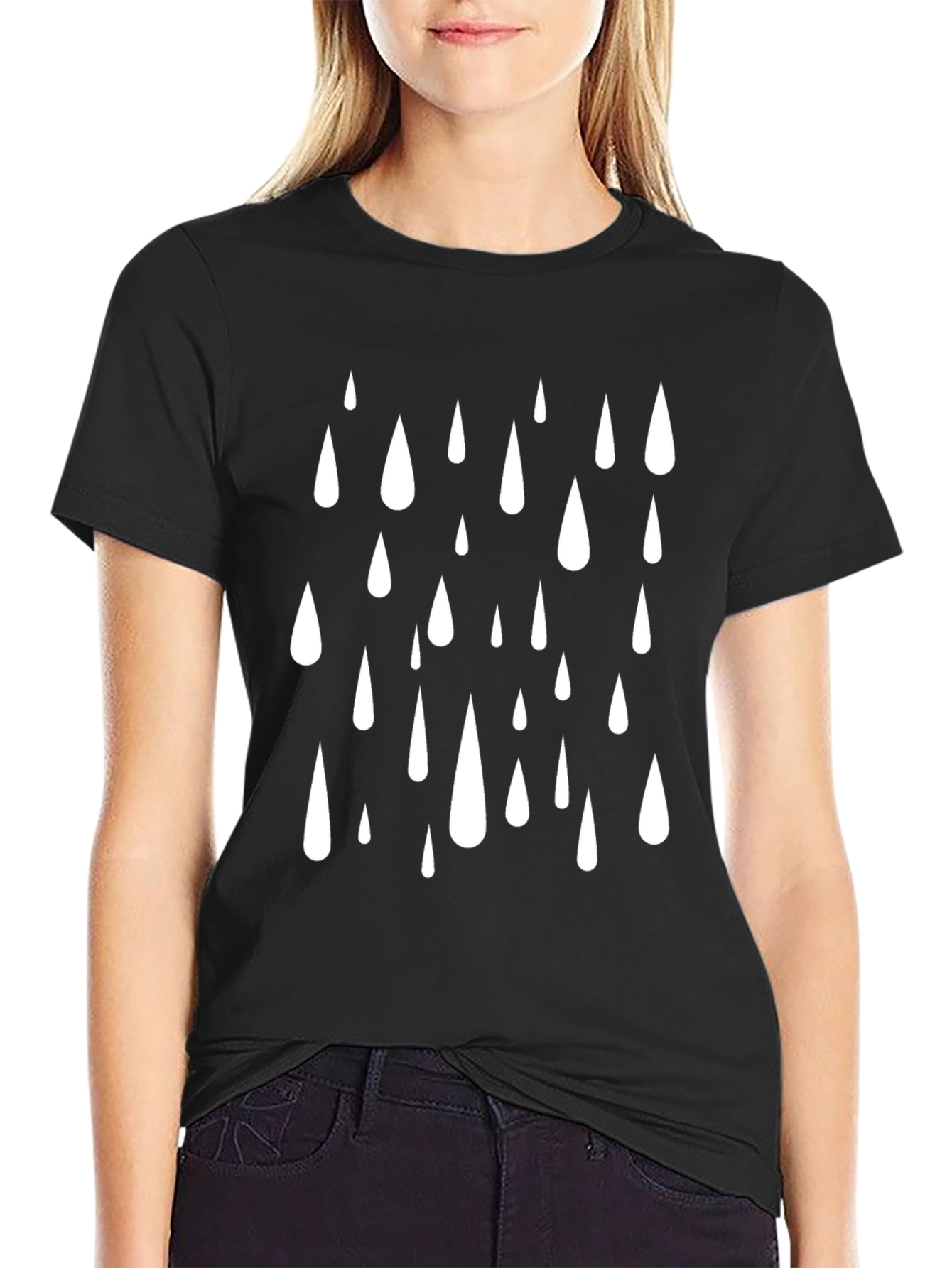 Raindrop Graphic Tee - Black