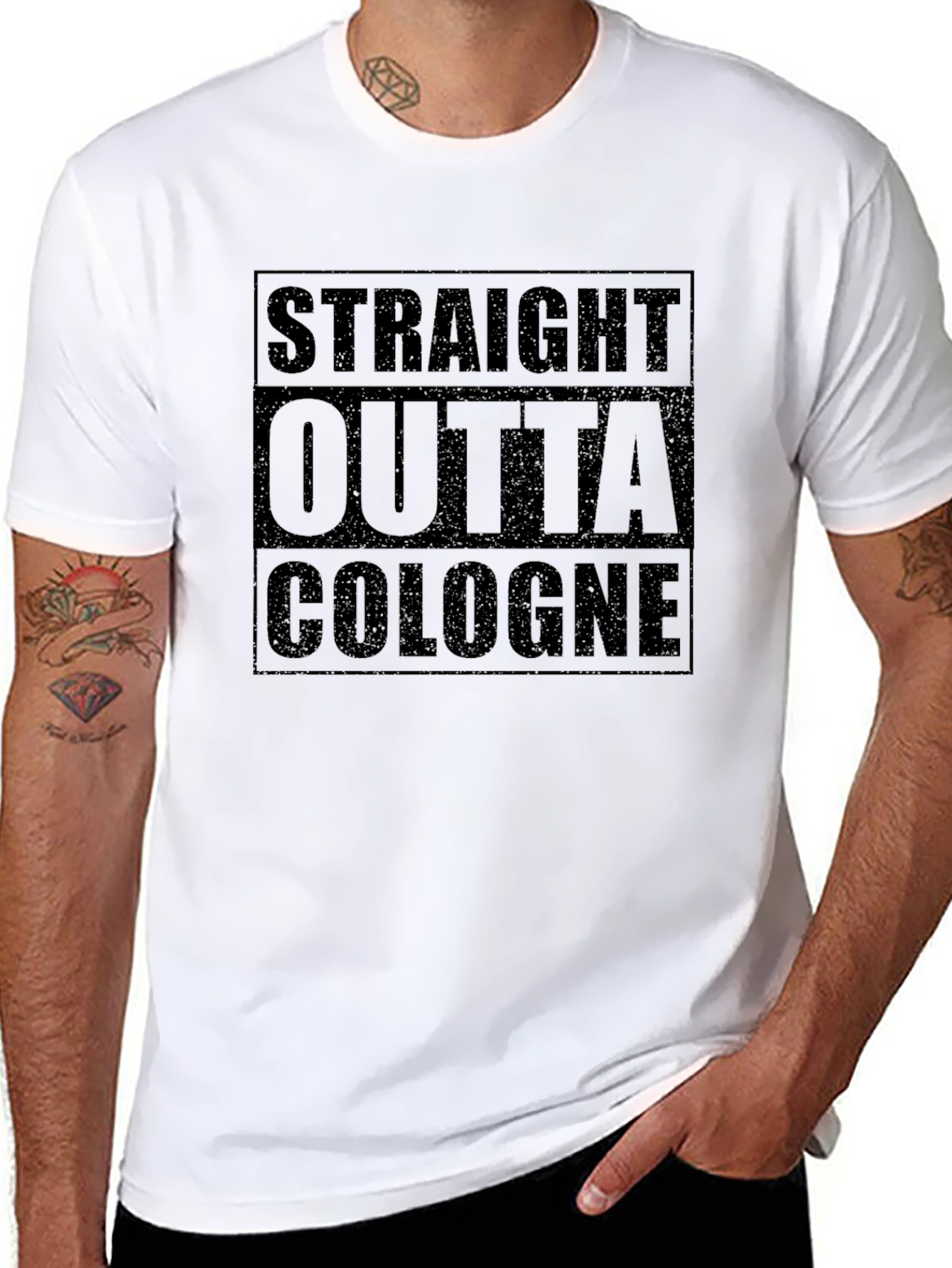 Straight Outta Cologne Graphic Tee - Black