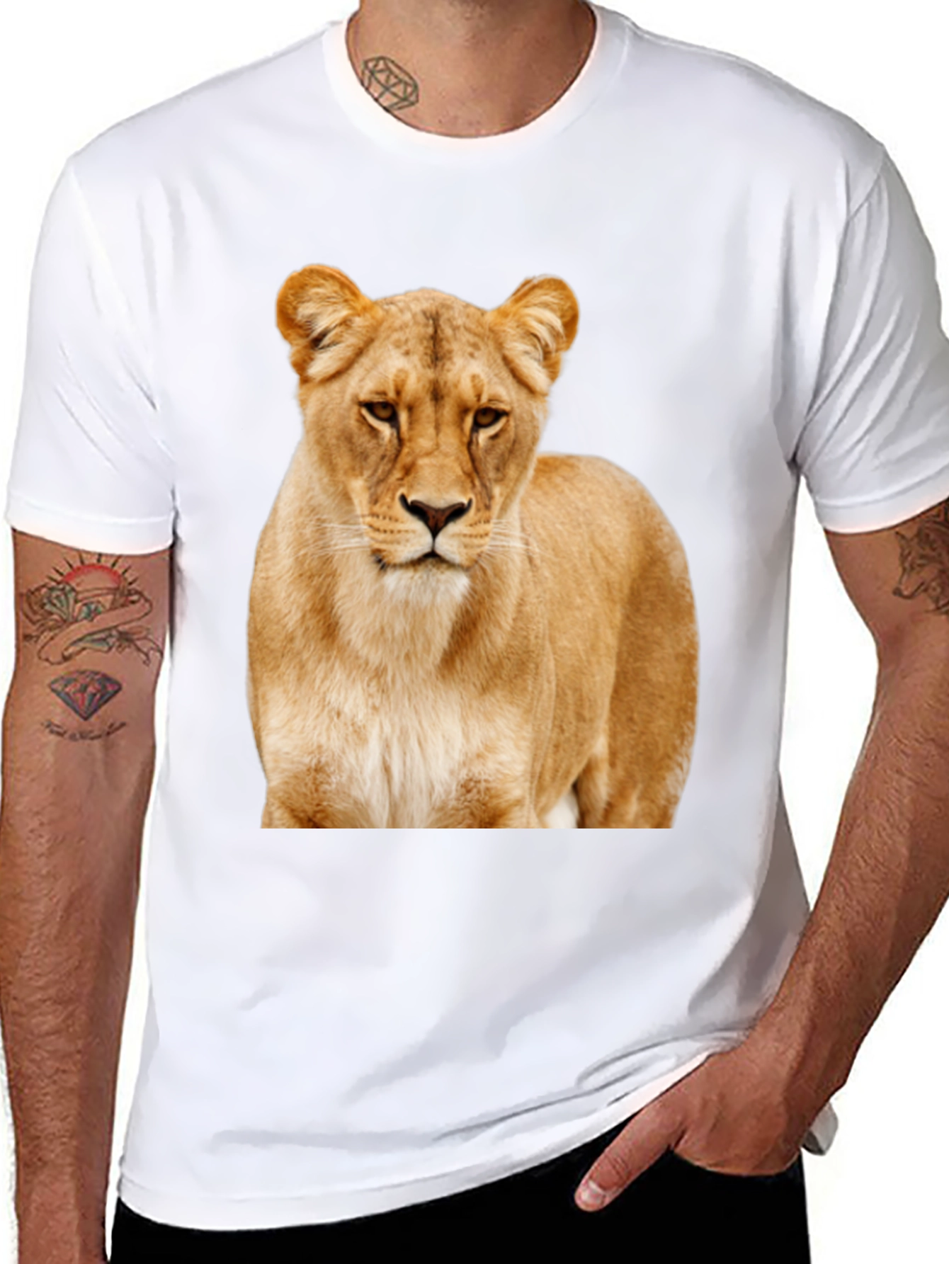Lion Graphic Tee - Stylish Animal Print T-Shirt