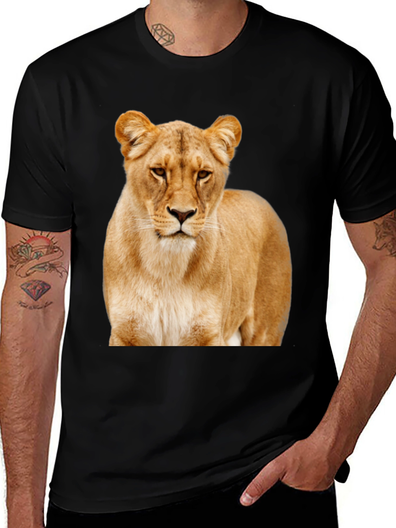 Lion Graphic Tee - Stylish Animal Print T-Shirt