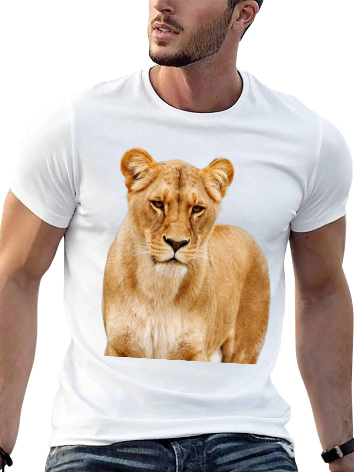 Lion Graphic Tee - Stylish Animal Print T-Shirt