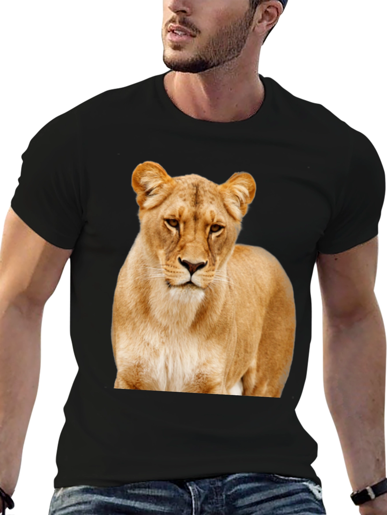 Lion Graphic Tee - Stylish Animal Print T-Shirt