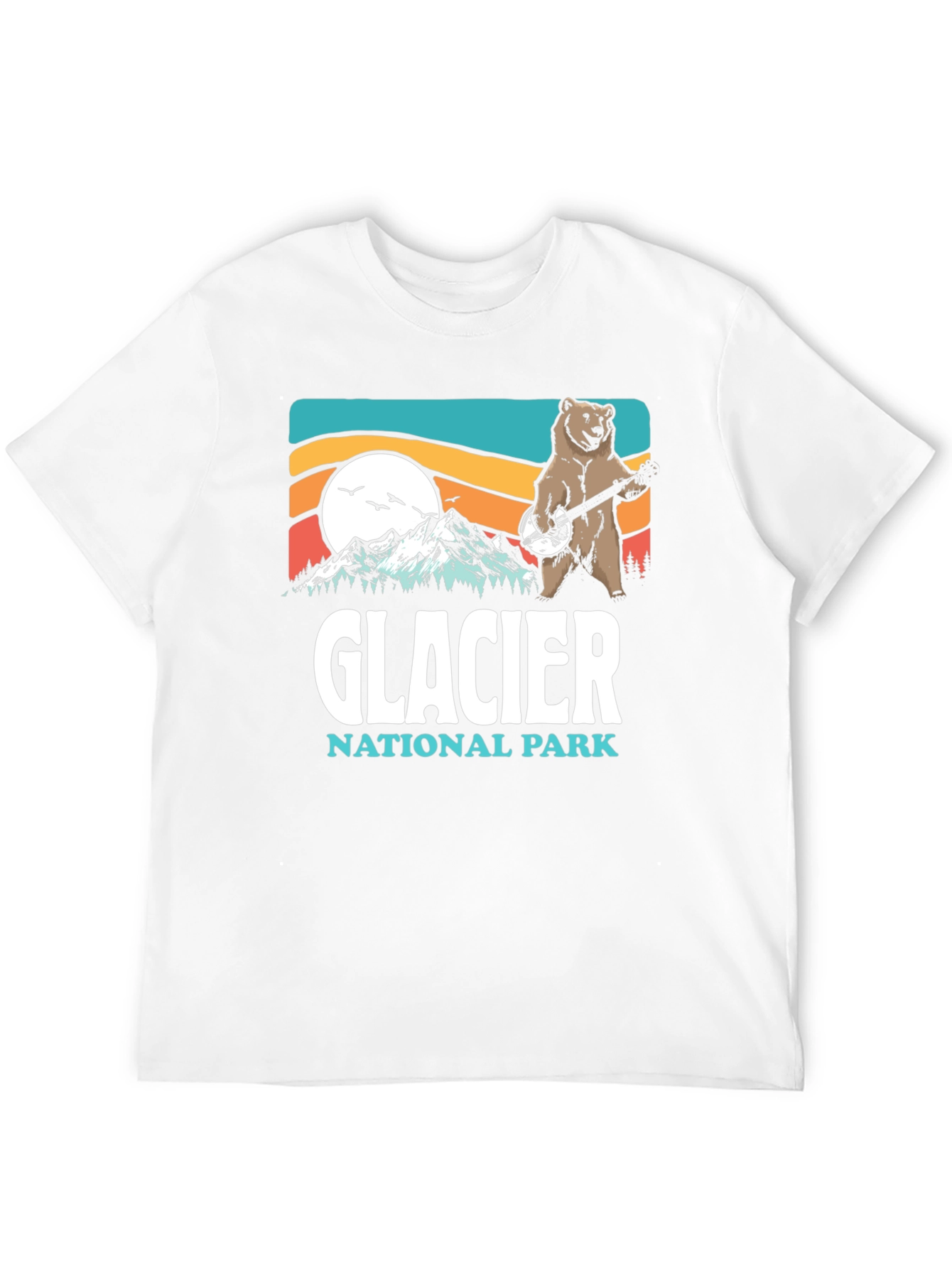 Glacier National Park Bear Banjo Black T-Shirt