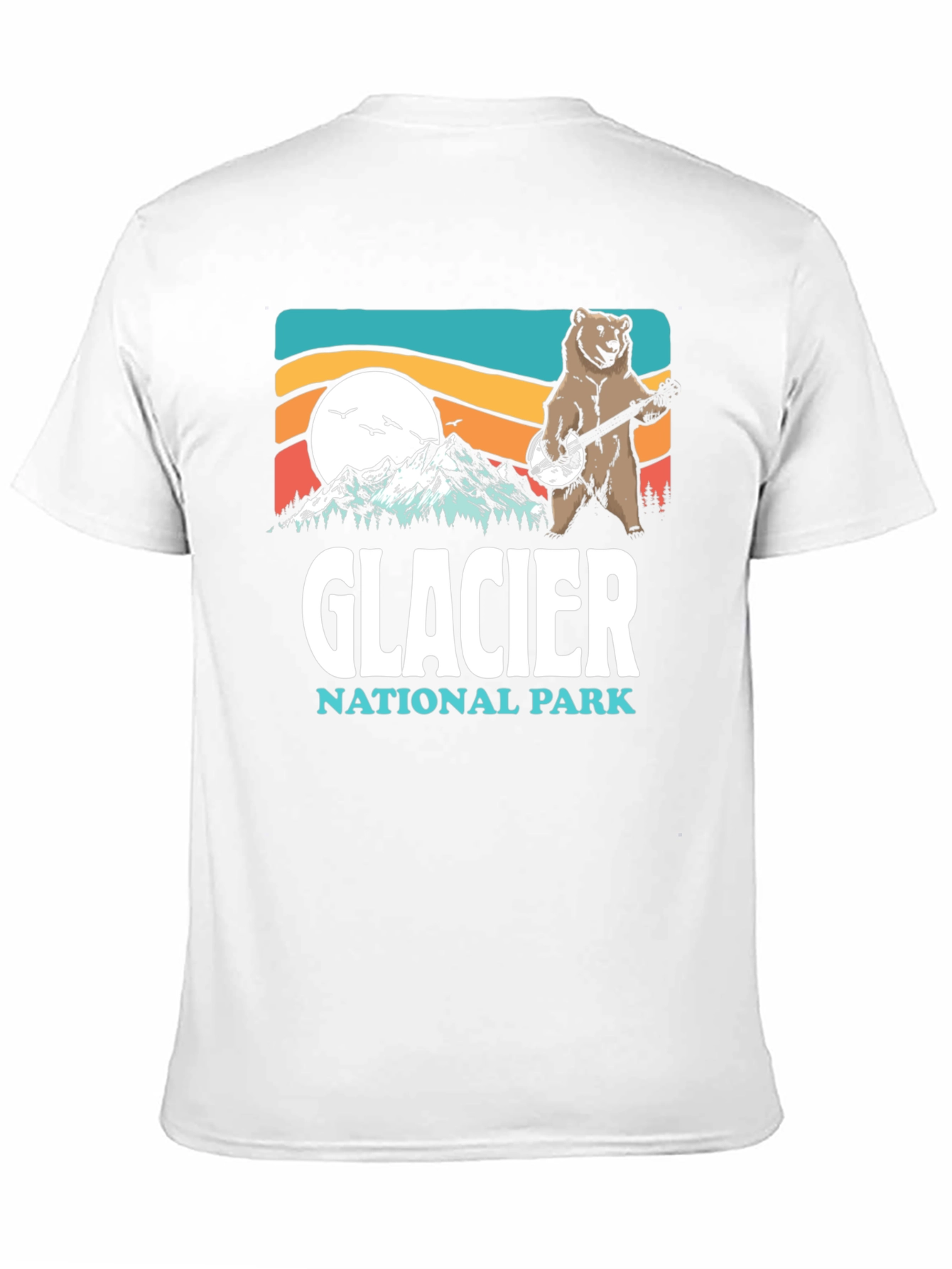 Glacier National Park Bear Banjo Black T-Shirt
