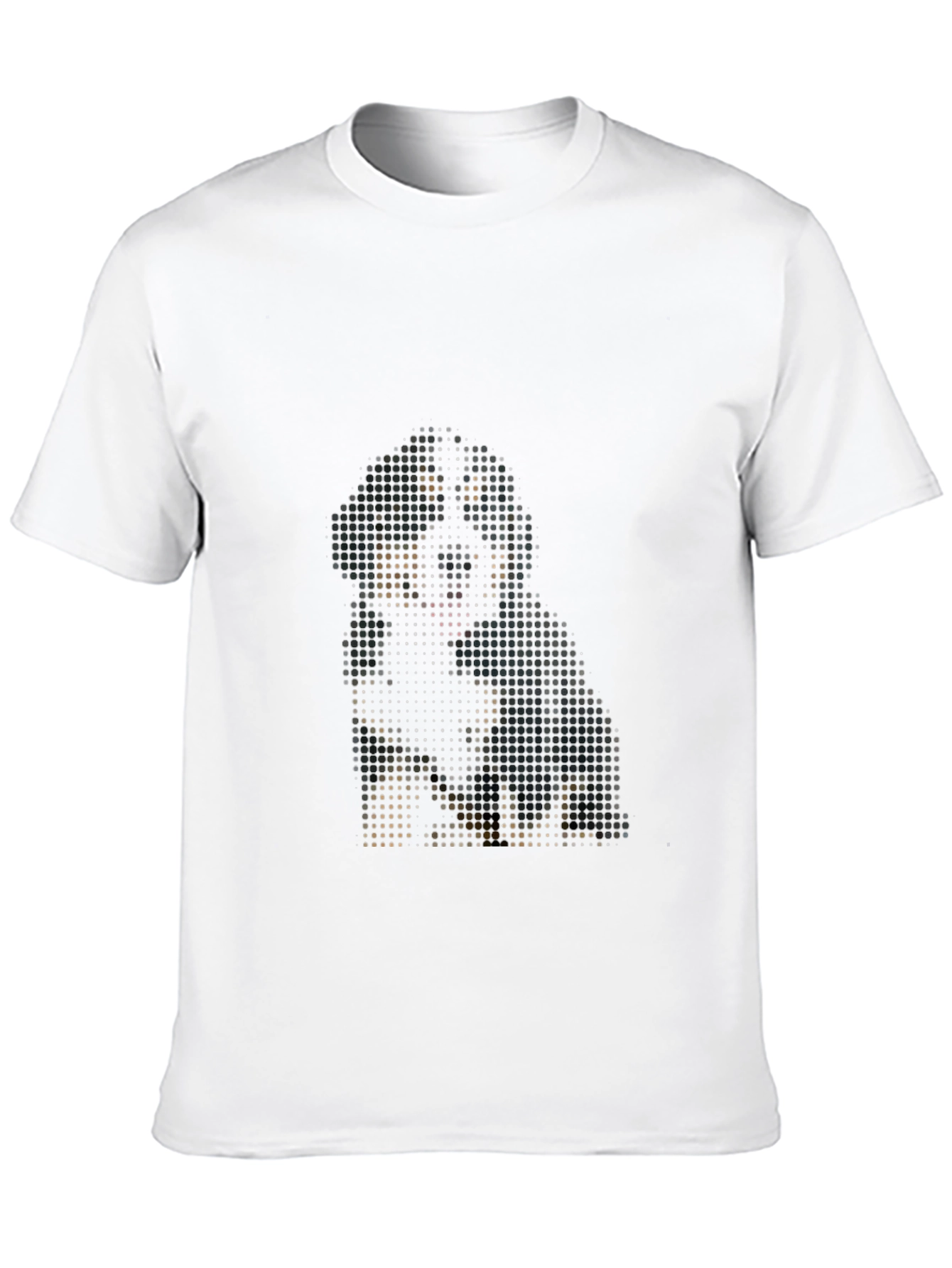 Pixelated Dog Graphic Tee - Modern Black T-Shirt