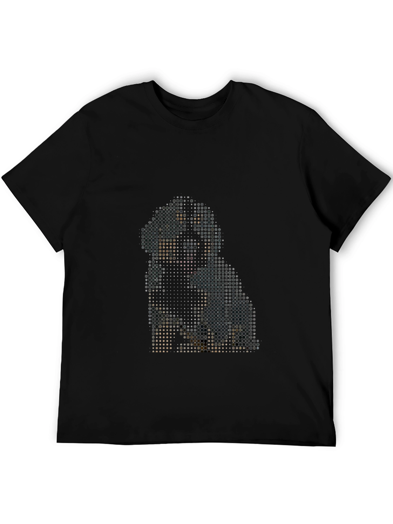 Pixelated Dog Graphic Tee - Modern Black T-Shirt