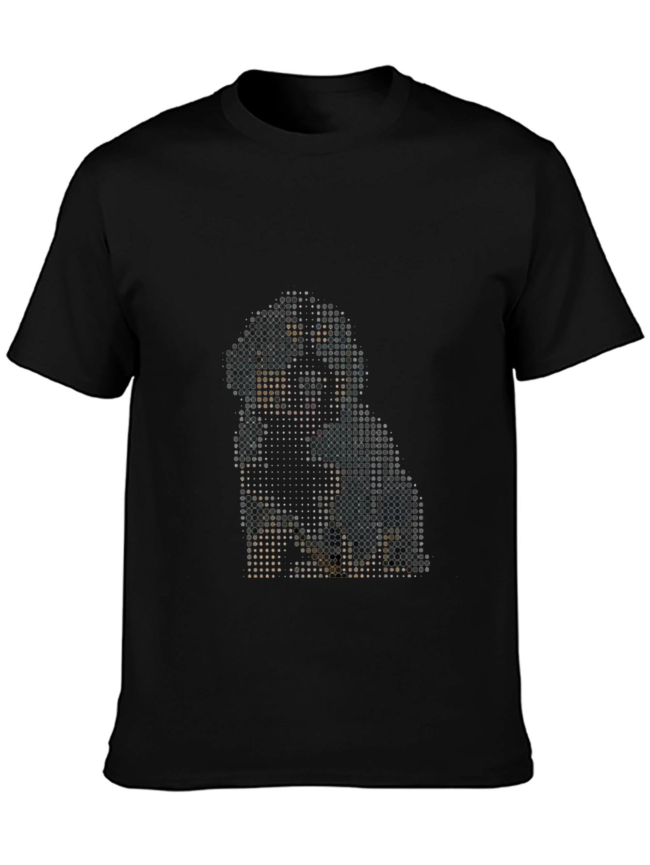 Pixelated Dog Graphic Tee - Modern Black T-Shirt