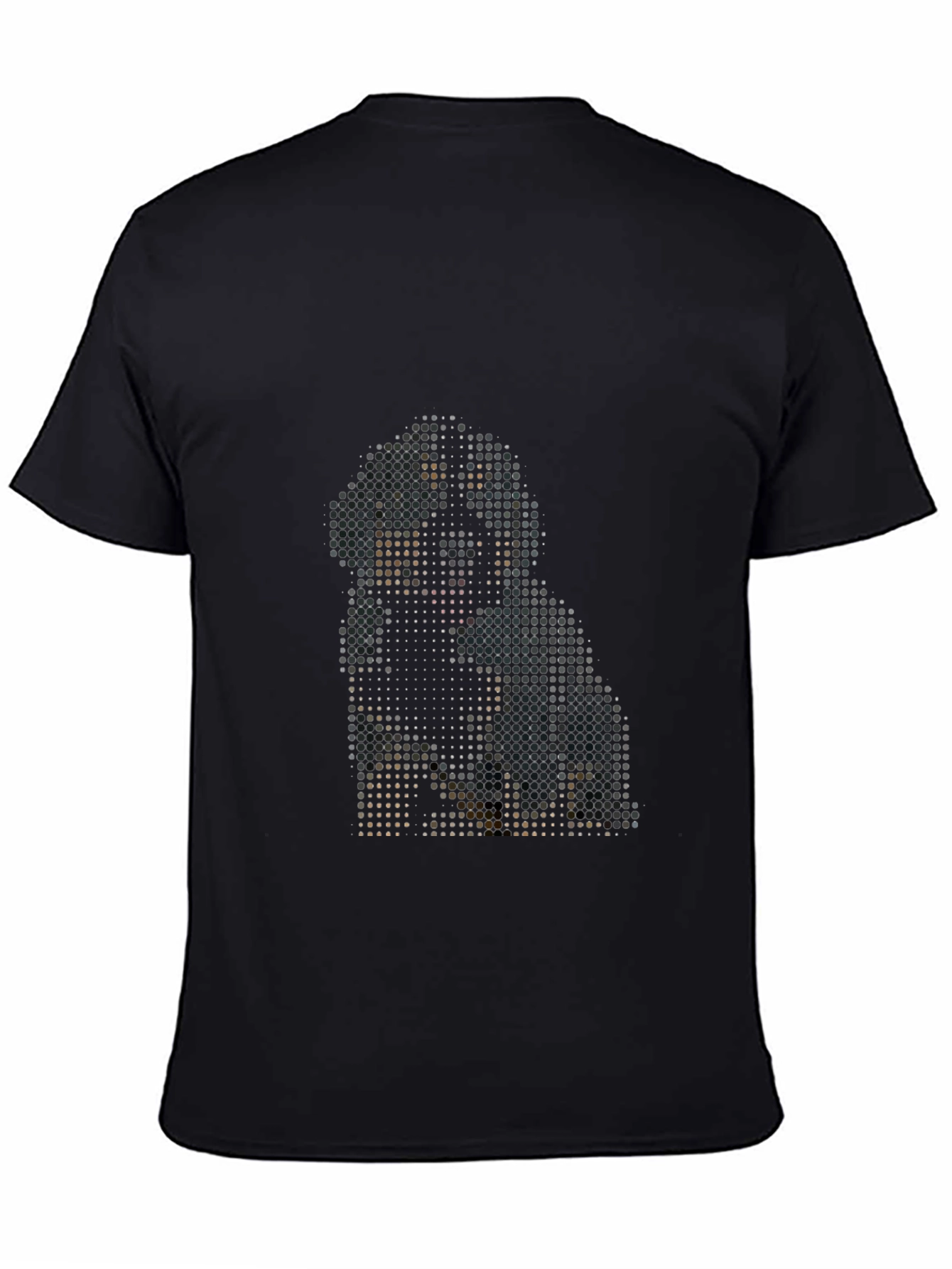 Pixelated Dog Graphic Tee - Modern Black T-Shirt