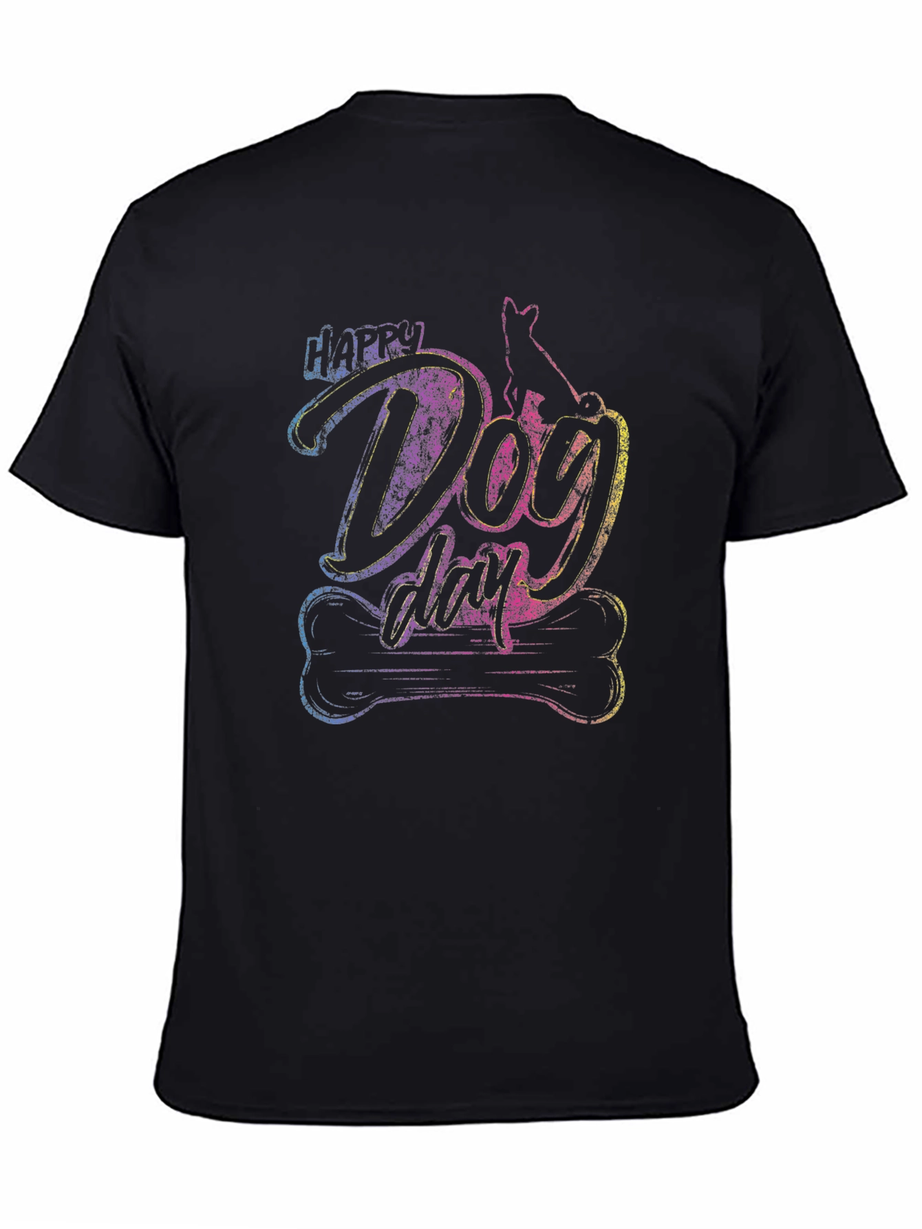 Happy Dog Day Graphic Tee - Casual Cotton Shirt