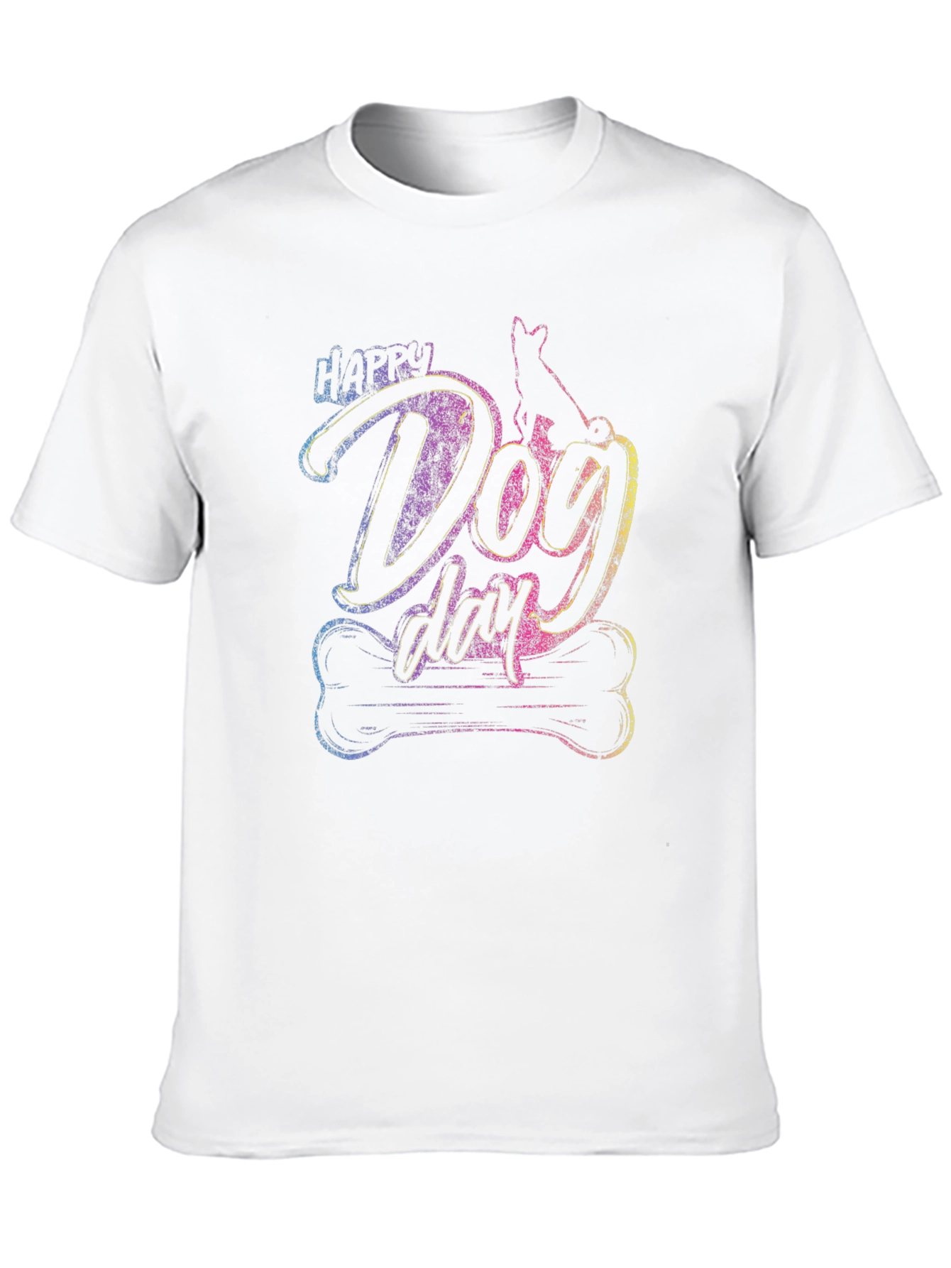 Happy Dog Day Graphic Tee - Casual Cotton Shirt