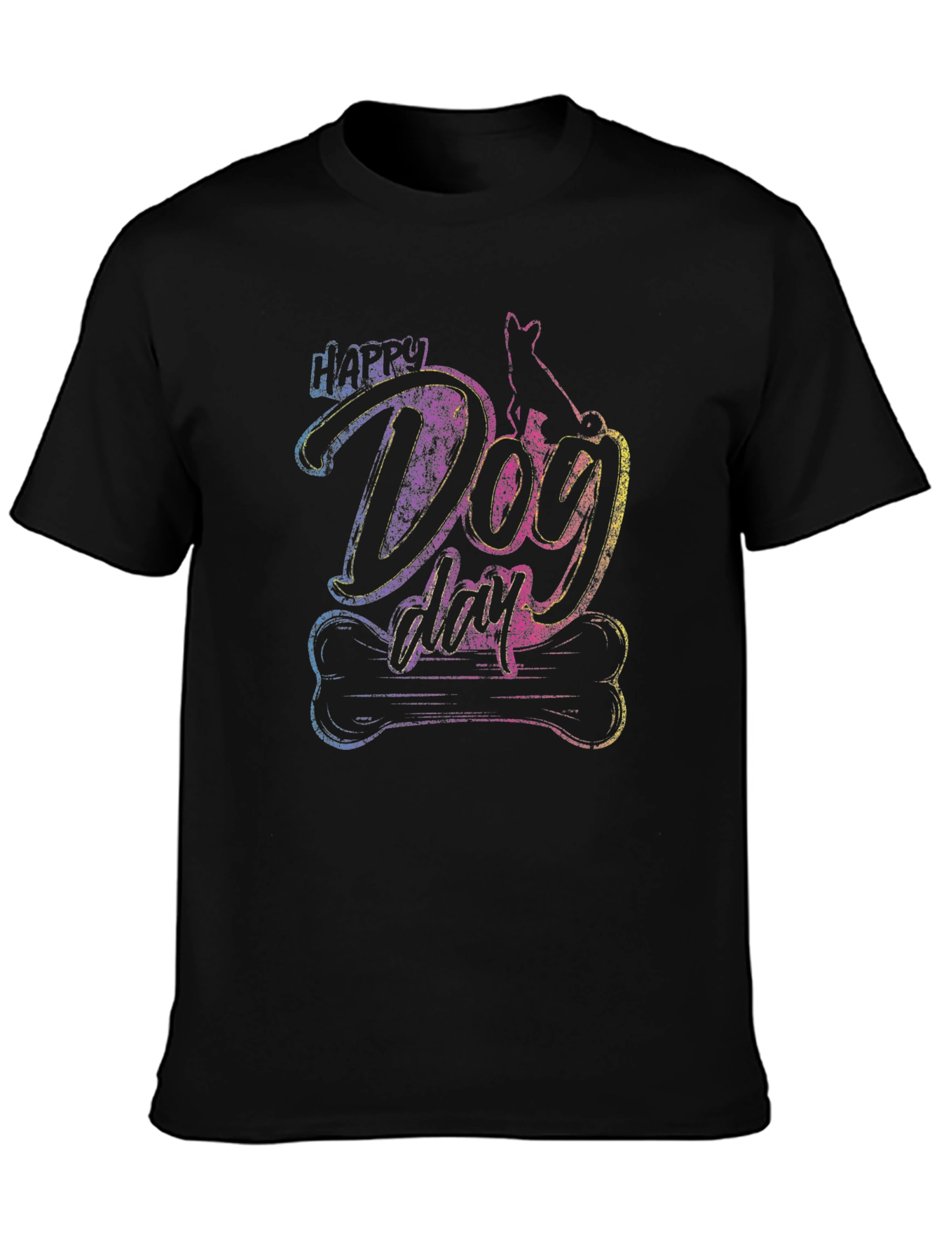 Happy Dog Day Graphic Tee - Casual Cotton Shirt