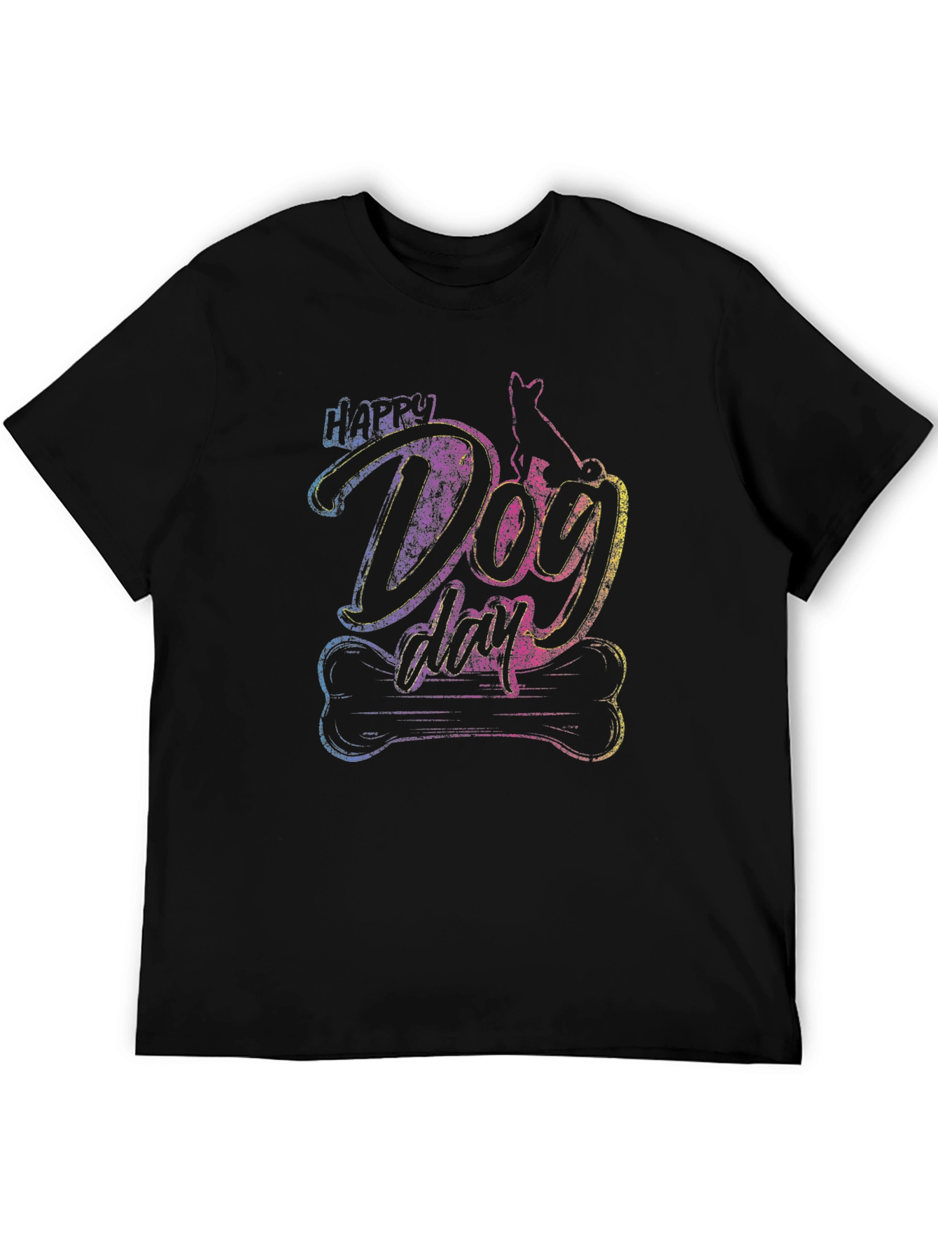 Happy Dog Day Graphic Tee - Casual Cotton Shirt
