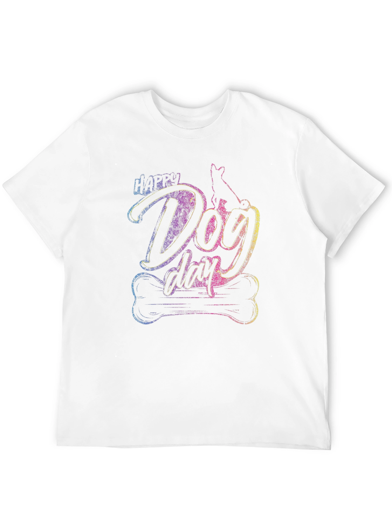 Happy Dog Day Graphic Tee - Casual Cotton Shirt