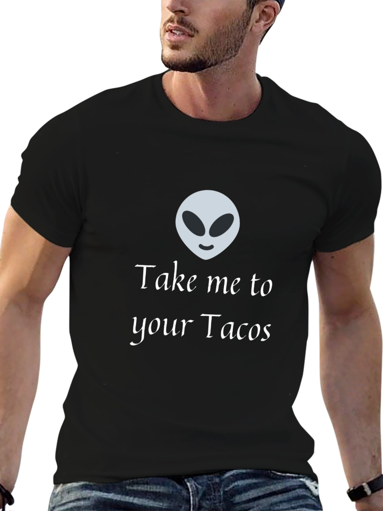 Alien Take Me To Your Tacos Black T-Shirt