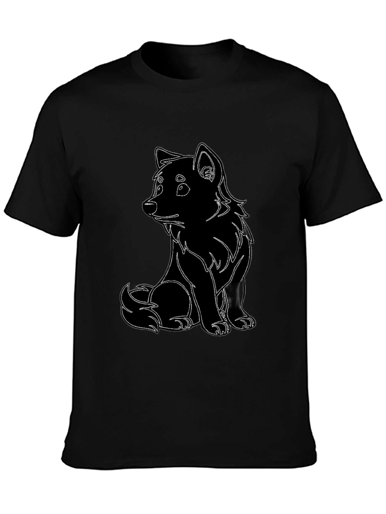 Black T-Shirt with Cute Animal Design