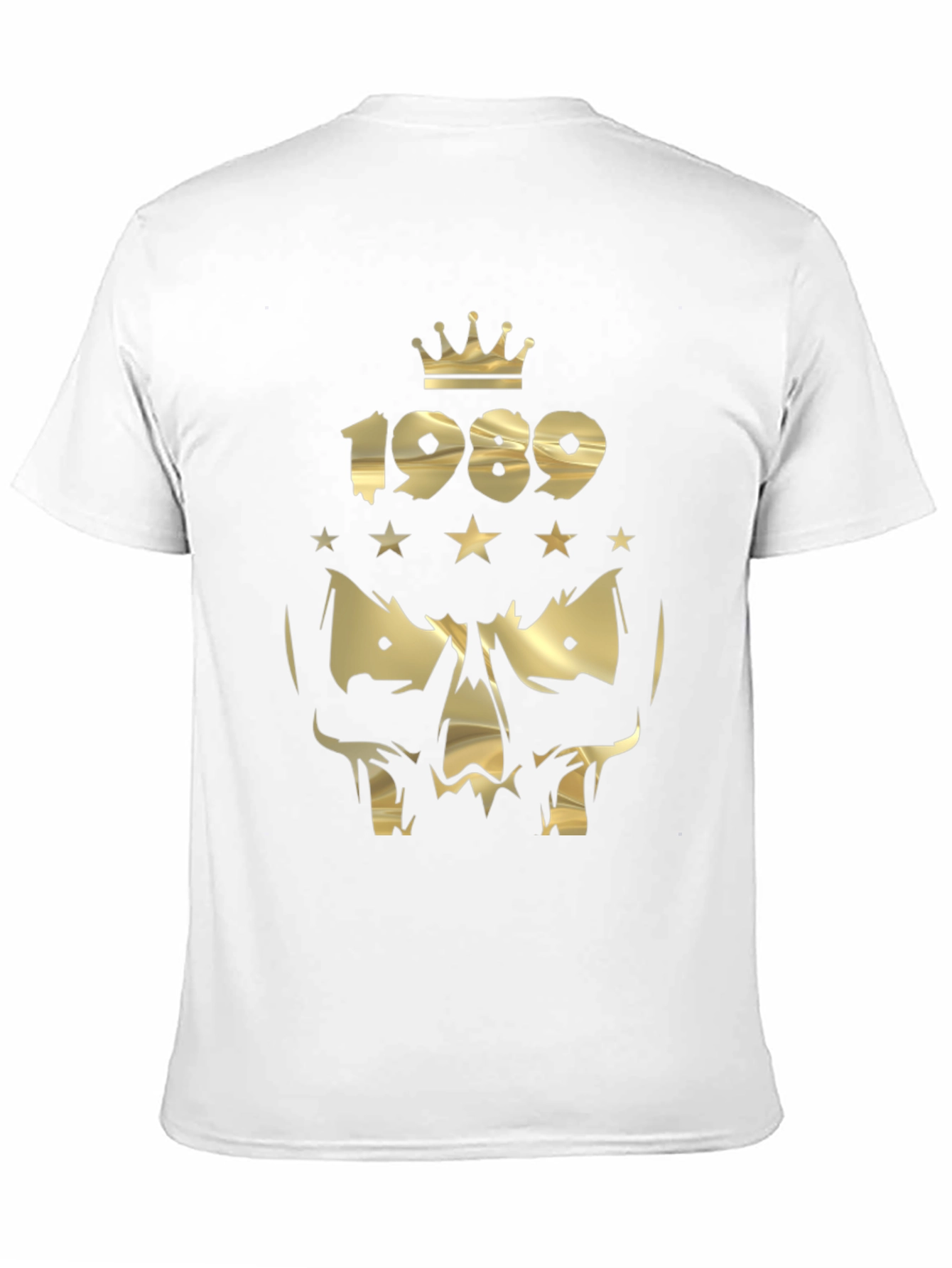 Gold Skull 1989 Crown Graphic Black T-Shirt