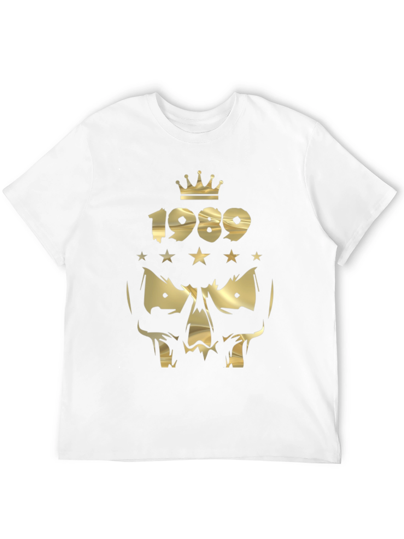 Gold Skull 1989 Crown Graphic Black T-Shirt