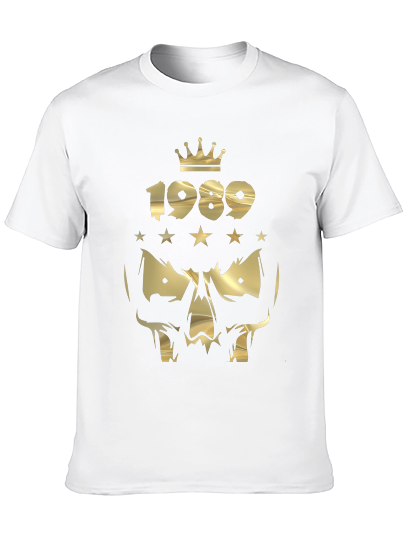 Gold Skull 1989 Crown Graphic Black T-Shirt