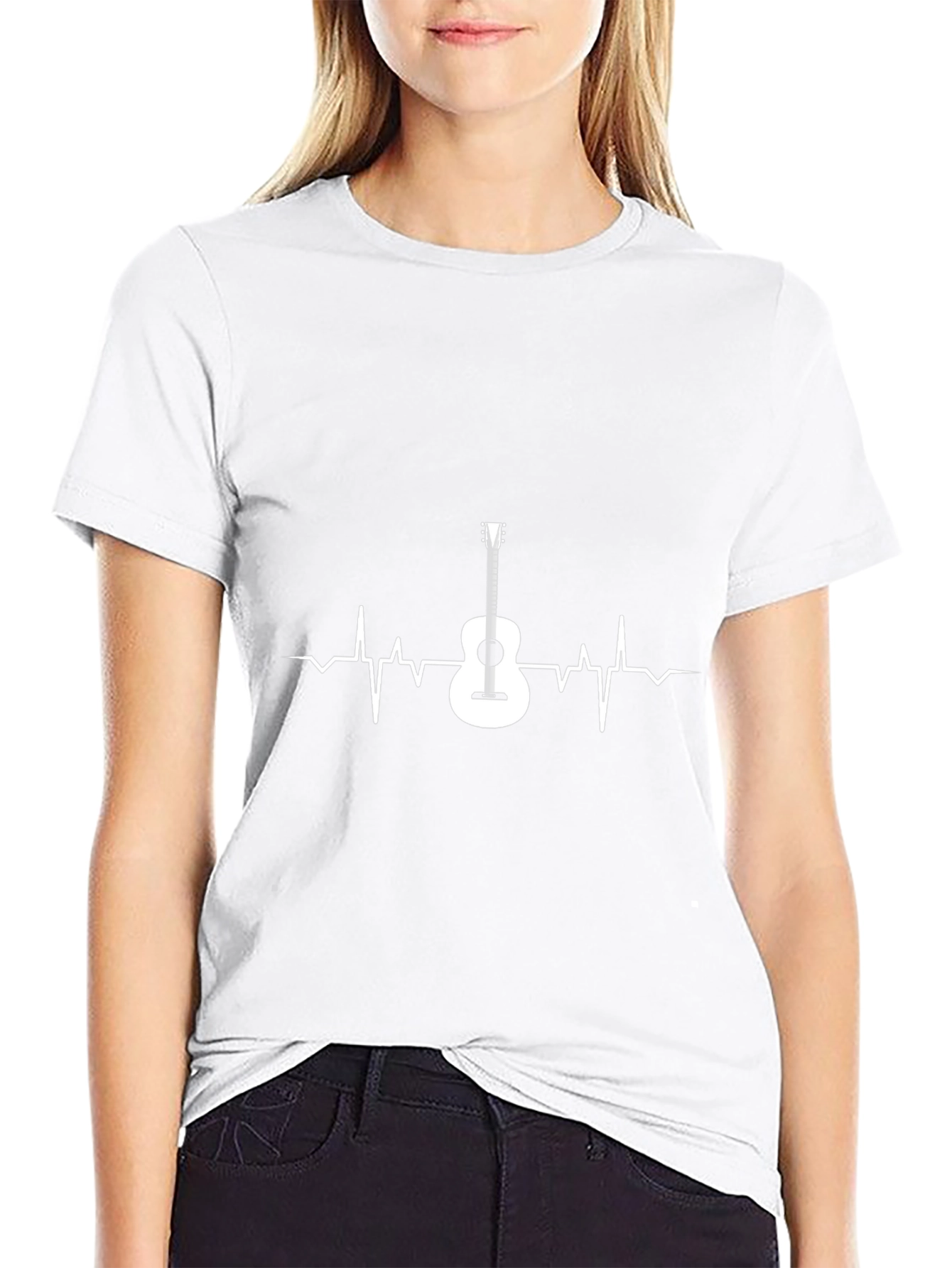 Guitar Heartbeat Graphic Tee - Music Lover Shirt