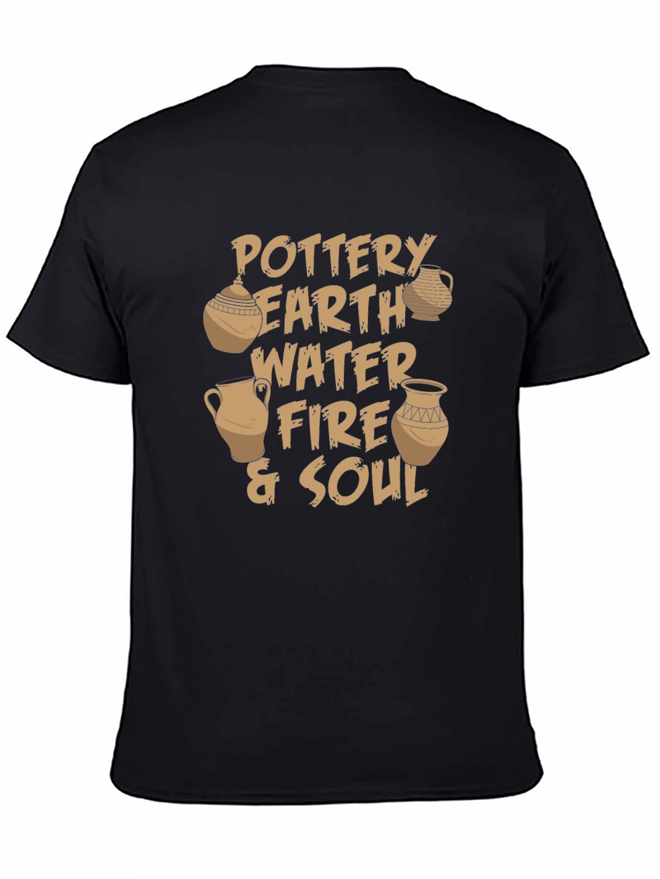 Pottery Earth Water Fire & Soul Black T-Shirt