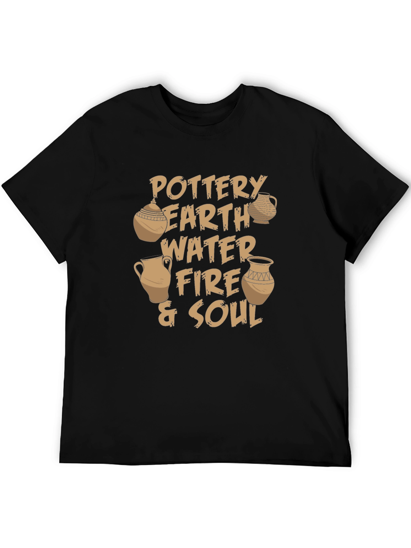 Pottery Earth Water Fire & Soul Black T-Shirt