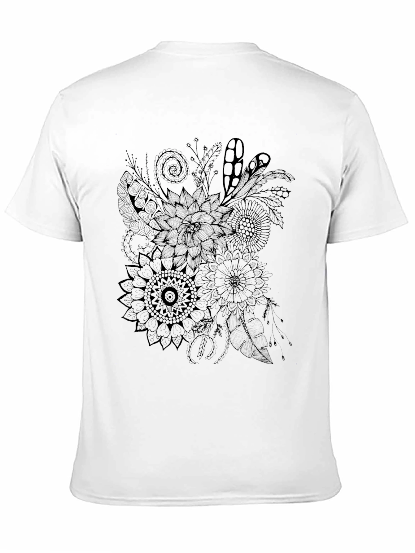 Floral Graphic Tee - Mens Black T-Shirt