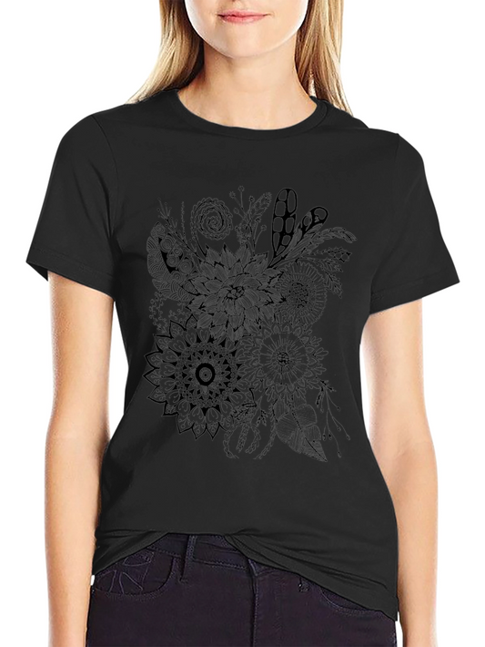 Floral Graphic Tee - Mens Black T-Shirt