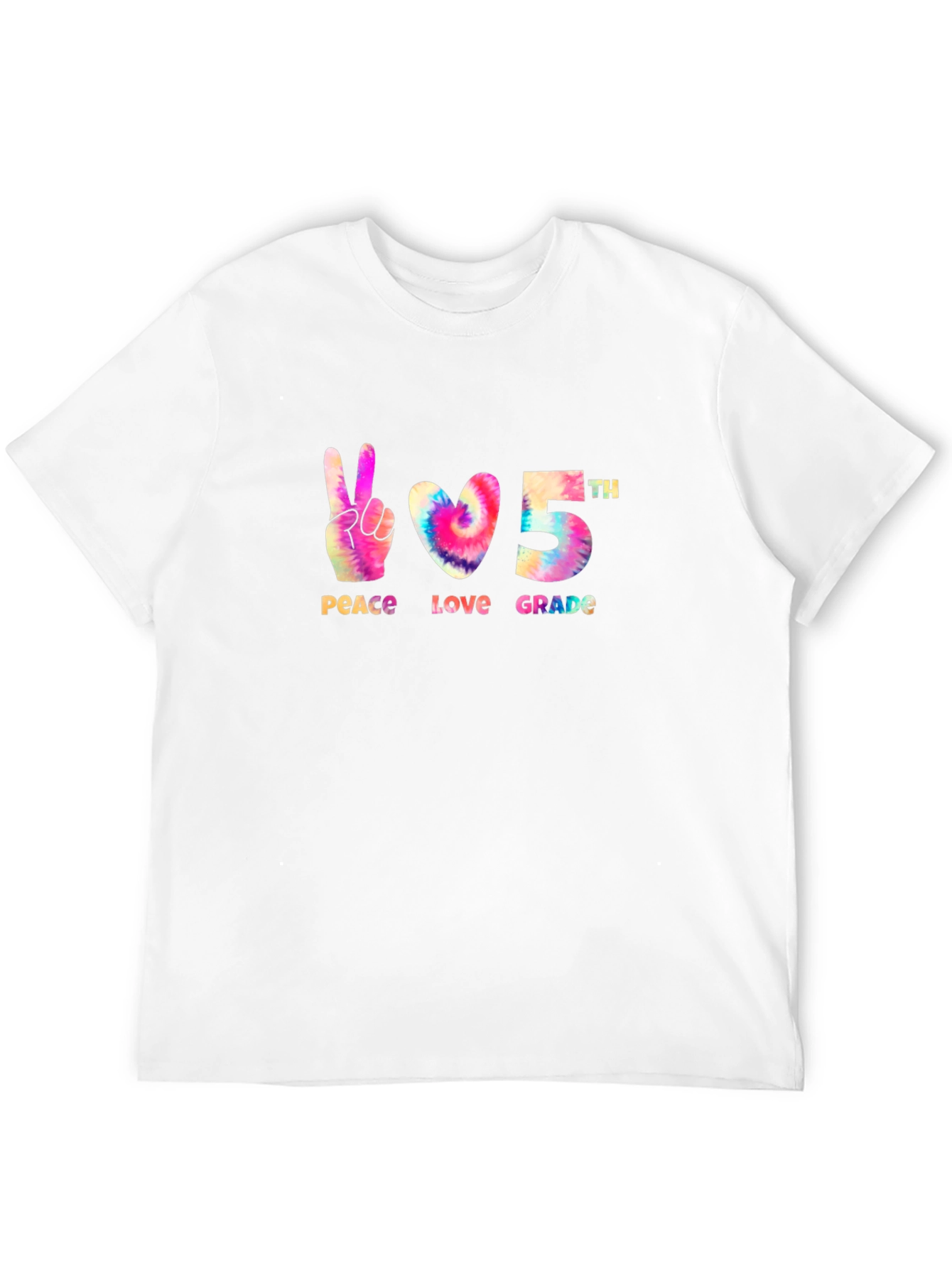 Peace Love 5th Grade Tie Dye T-Shirt