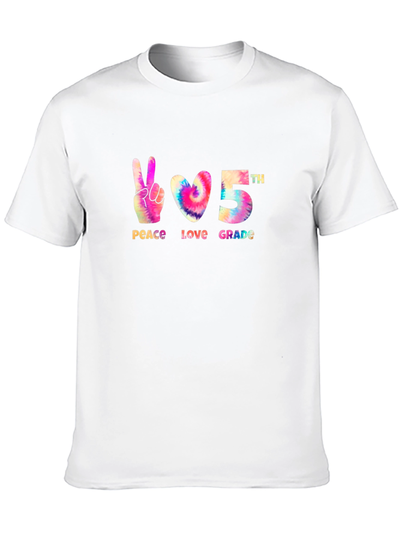 Peace Love 5th Grade Tie Dye T-Shirt
