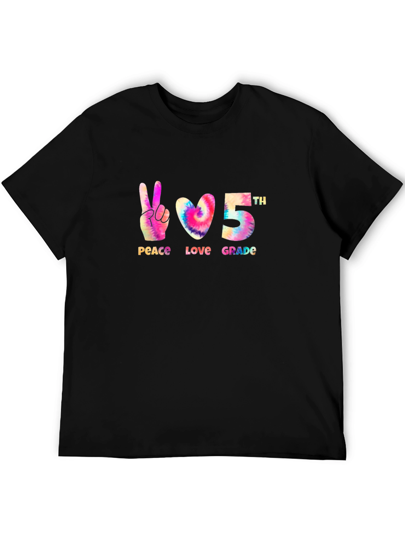 Peace Love 5th Grade Tie Dye T-Shirt