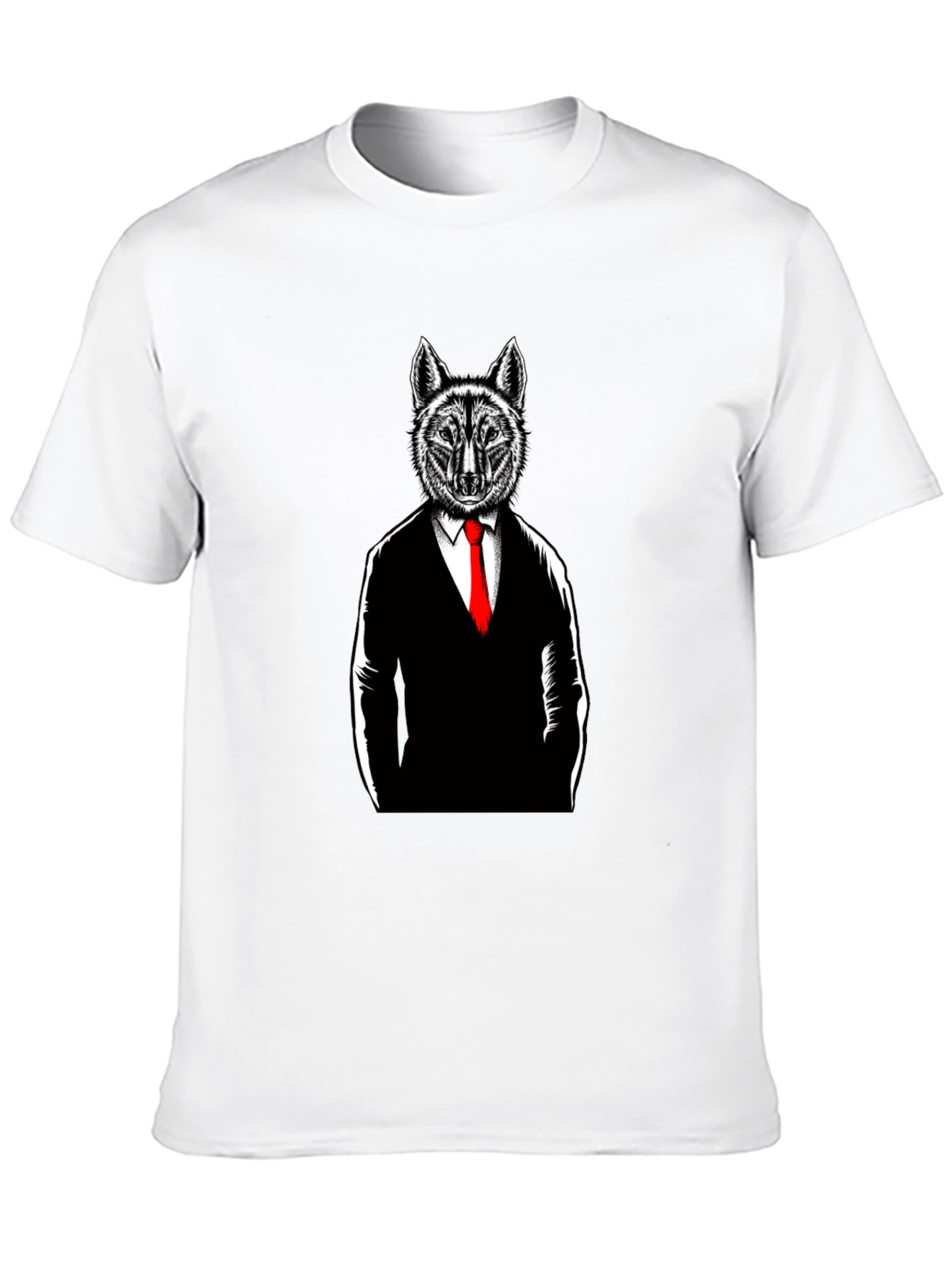 Wolf in Suit Graphic T-Shirt - Black