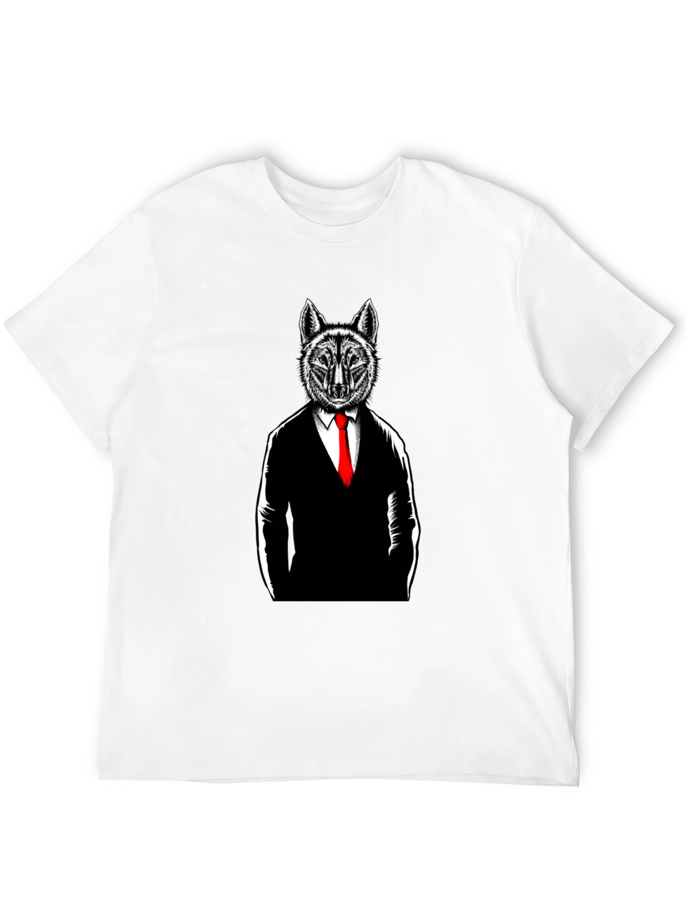 Wolf in Suit Graphic T-Shirt - Black