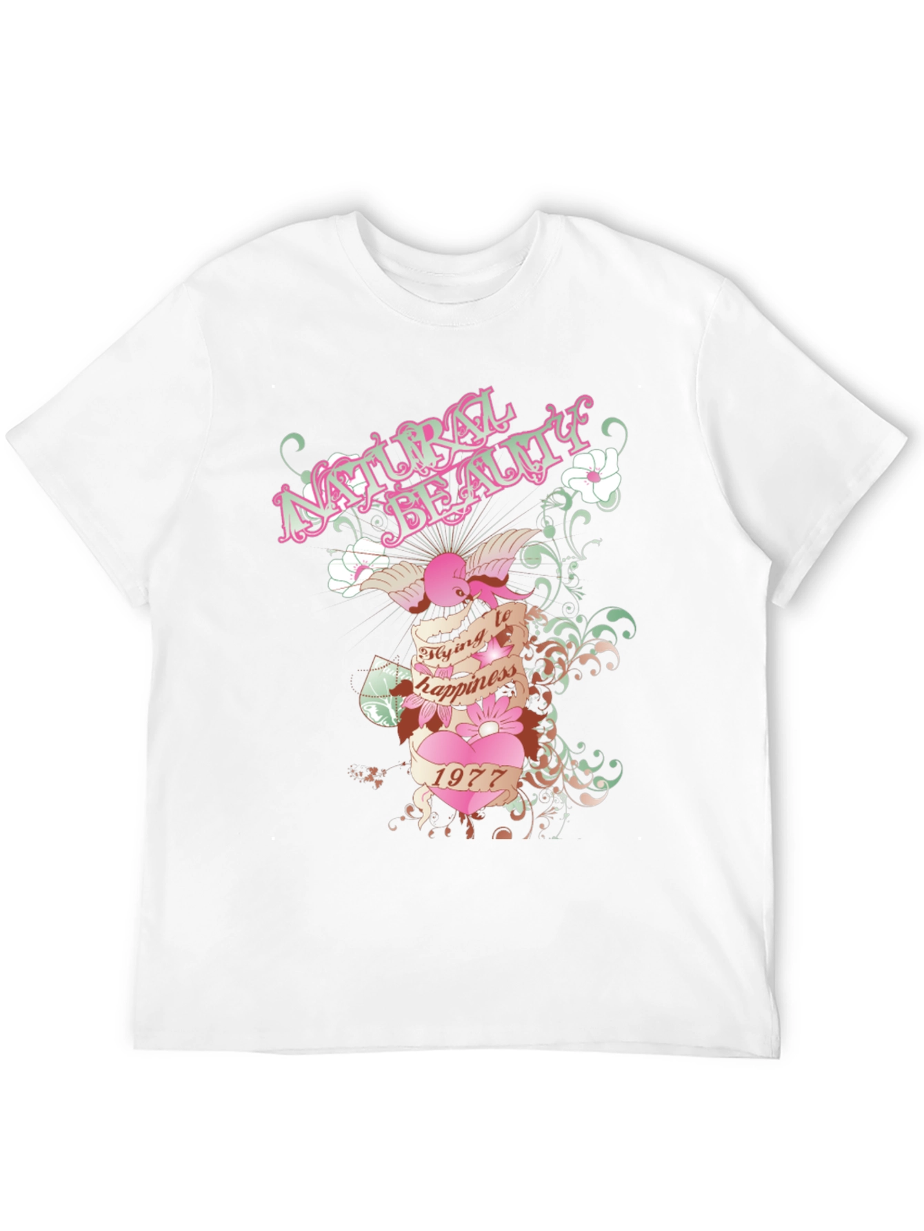 Natural Beauty Graphic Print Black T-Shirt