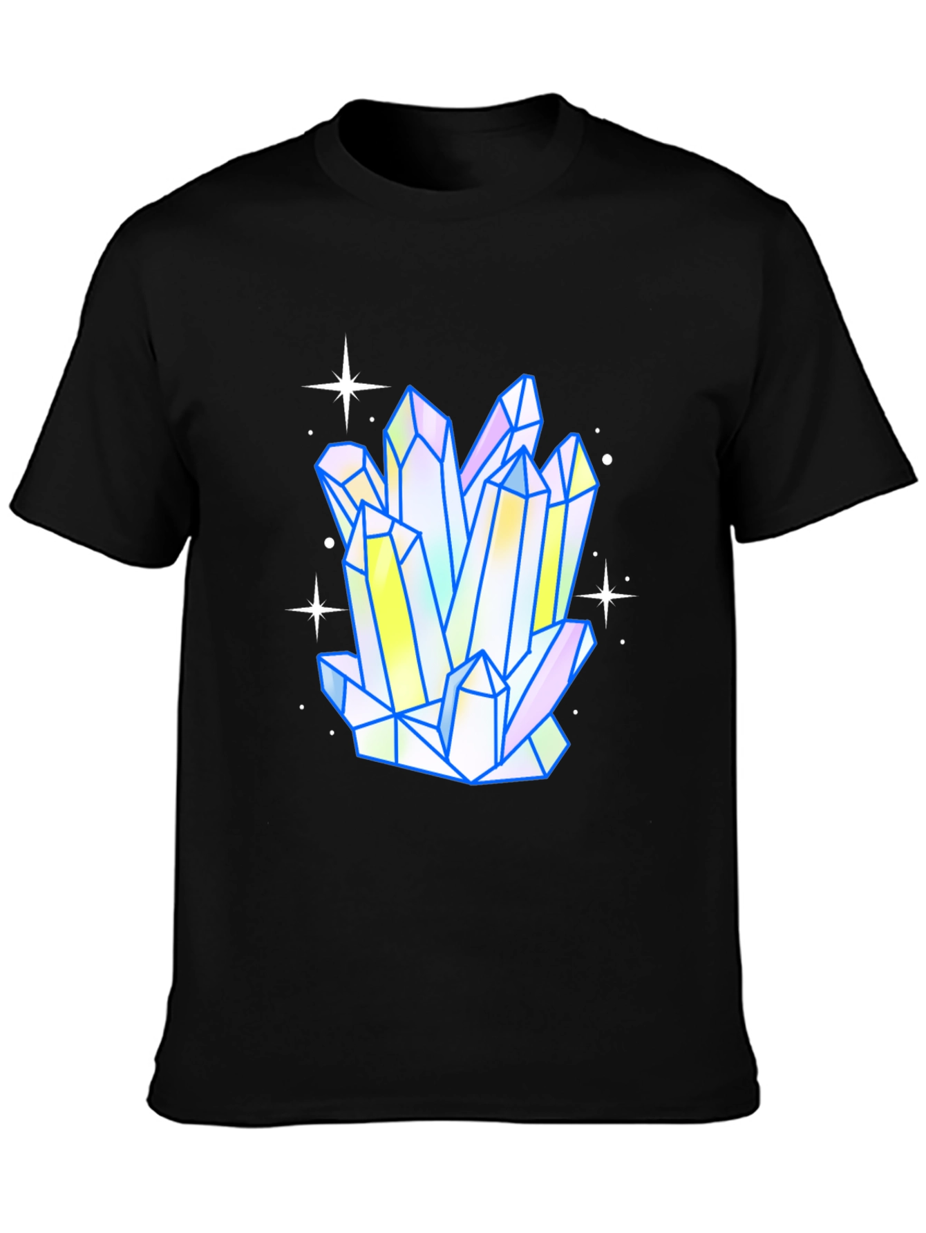Crystal Cluster Graphic Tee - Trendy Mens Black T-Shirt