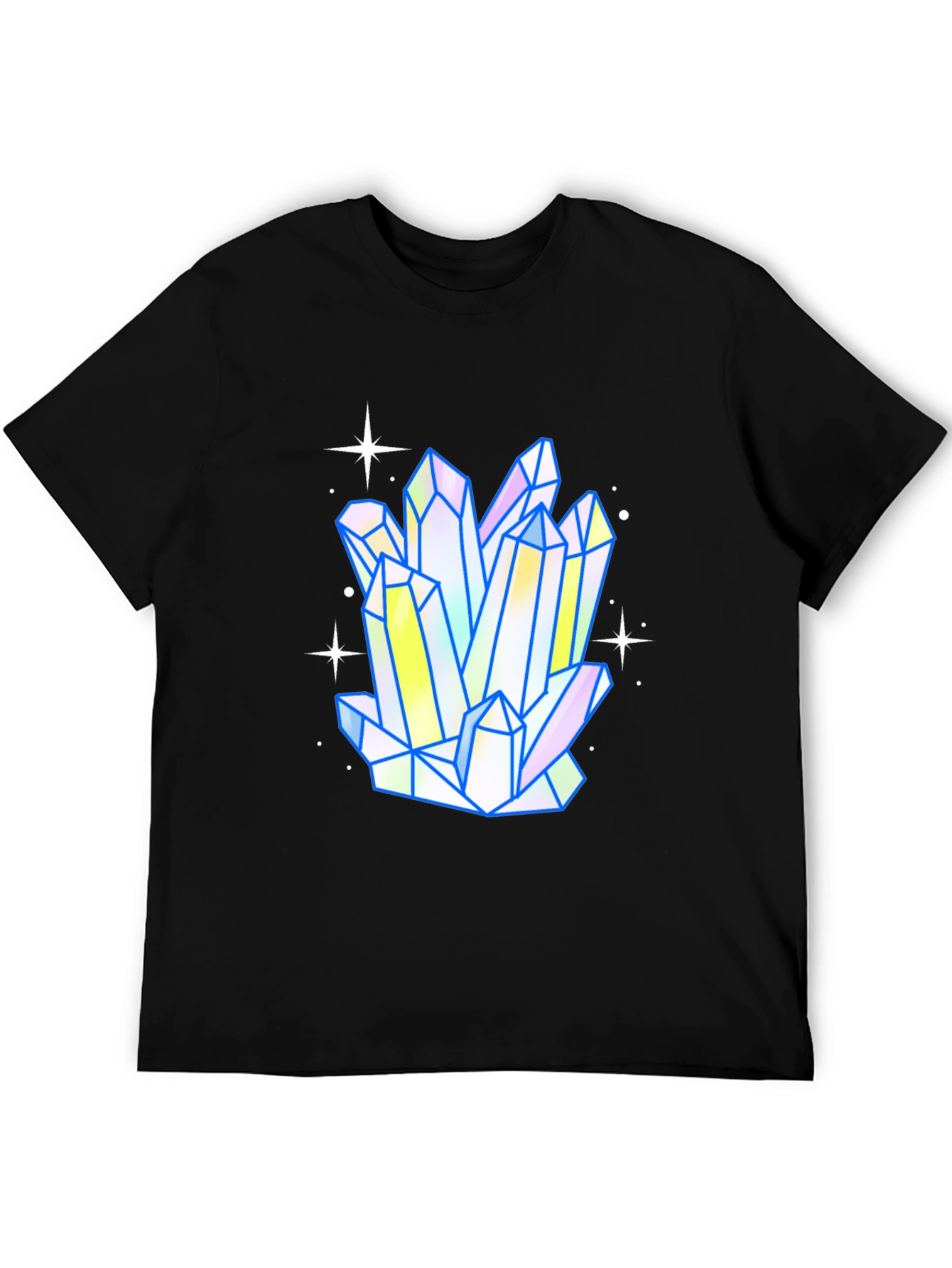 Crystal Cluster Graphic Tee - Trendy Mens Black T-Shirt
