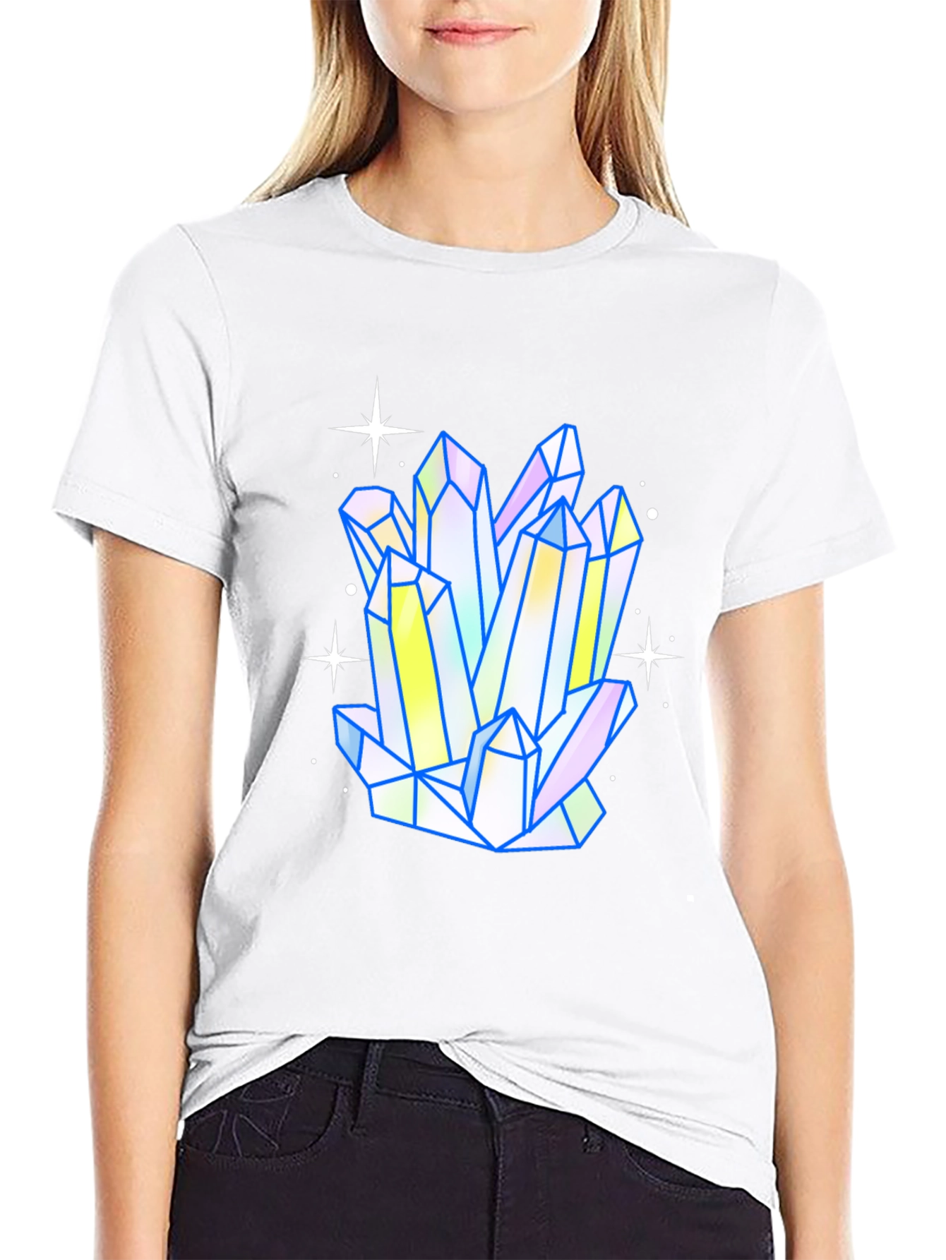 Crystal Cluster Graphic Tee - Trendy Mens Black T-Shirt
