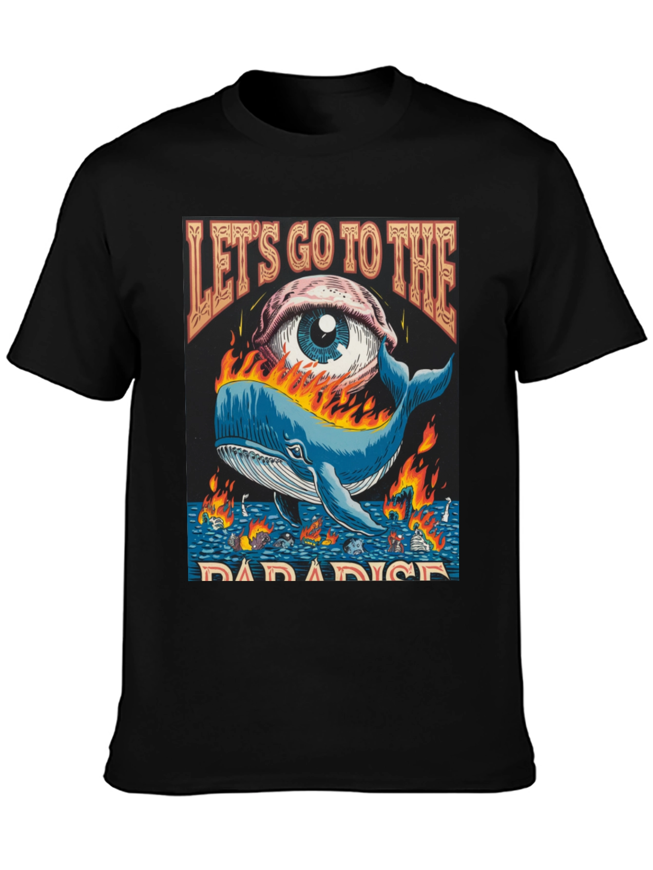 Lets Go To The Paradise Whale Graphic Tee