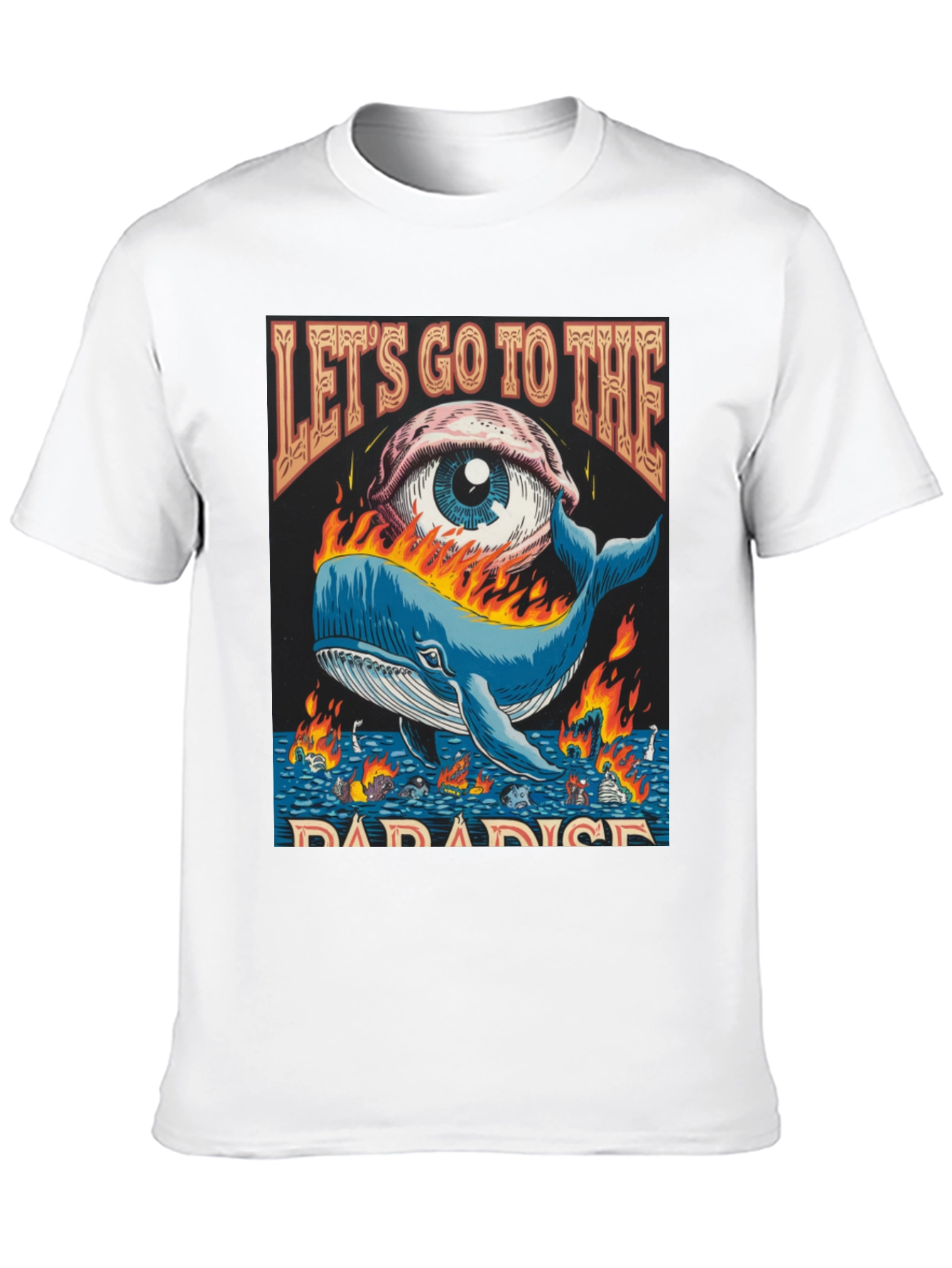 Lets Go To The Paradise Whale Graphic Tee