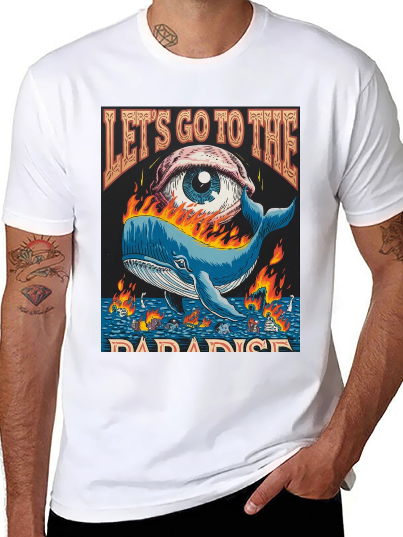 Lets Go To The Paradise Whale Graphic Tee