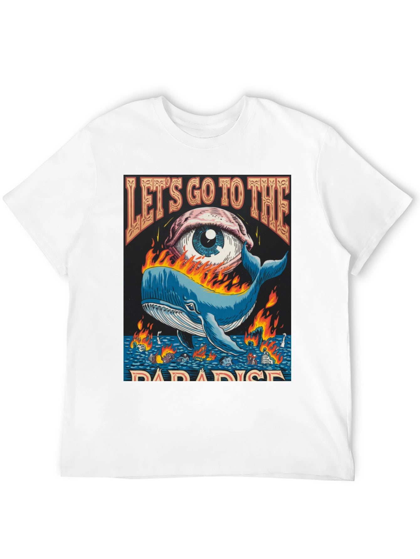 Lets Go To The Paradise Whale Graphic Tee