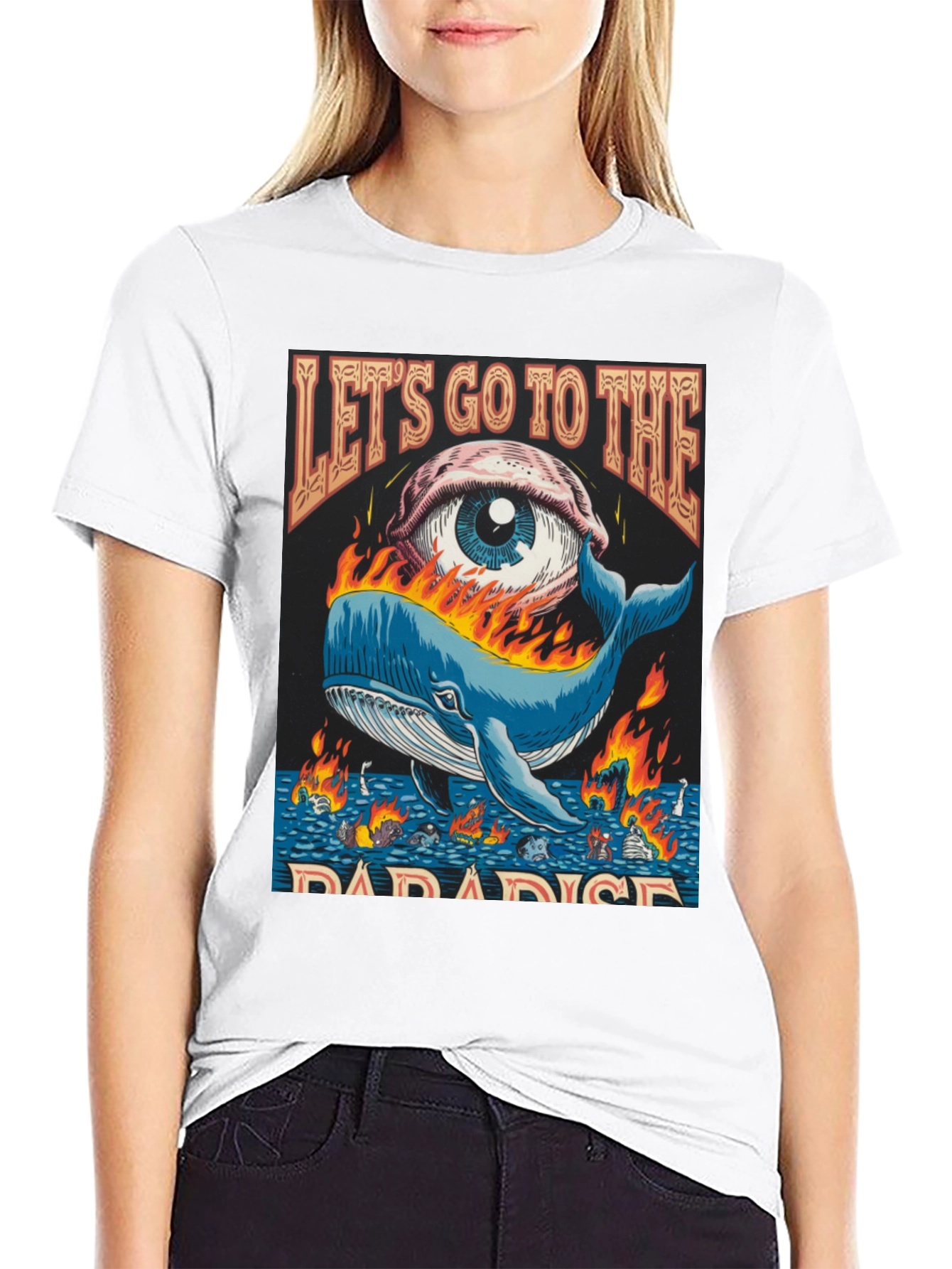Lets Go To The Paradise Whale Graphic Tee