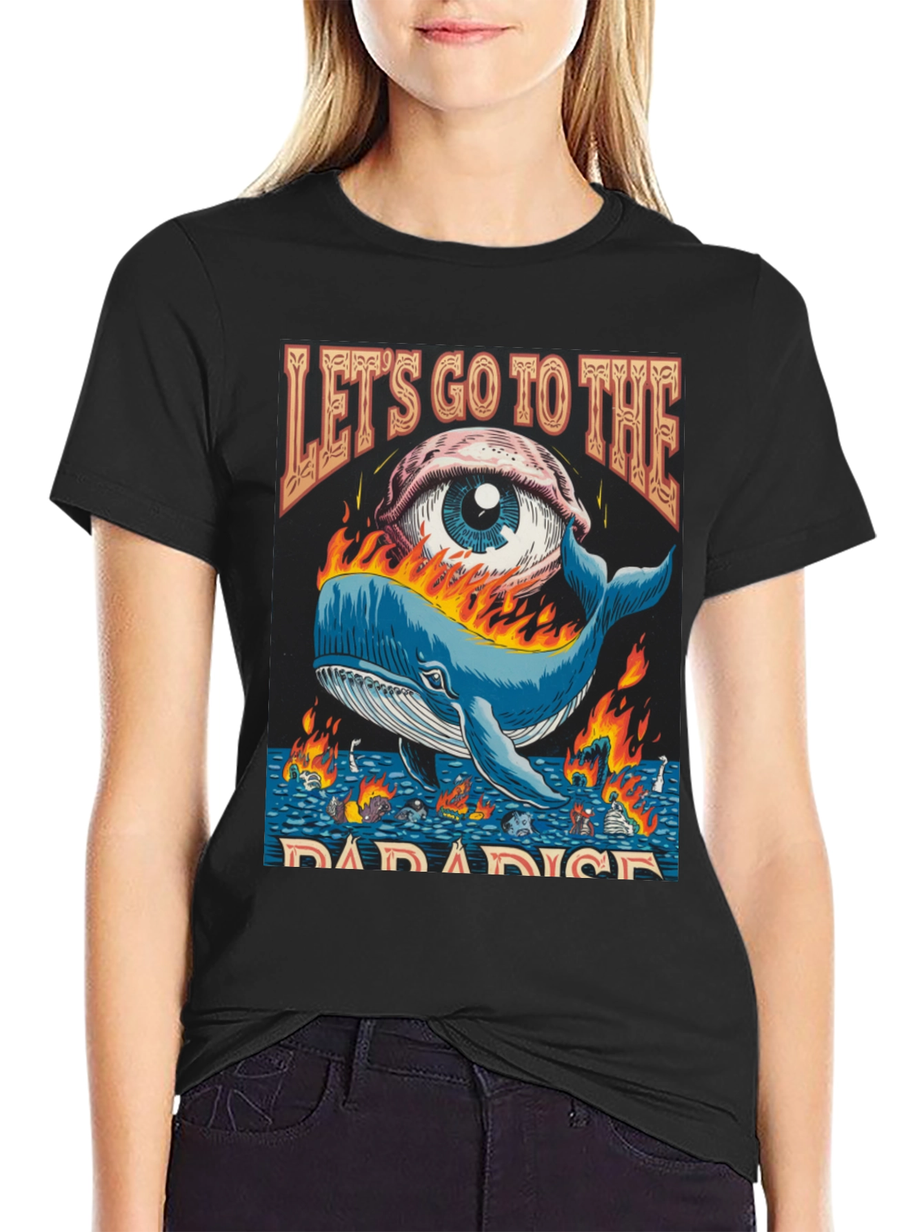 Lets Go To The Paradise Whale Graphic Tee