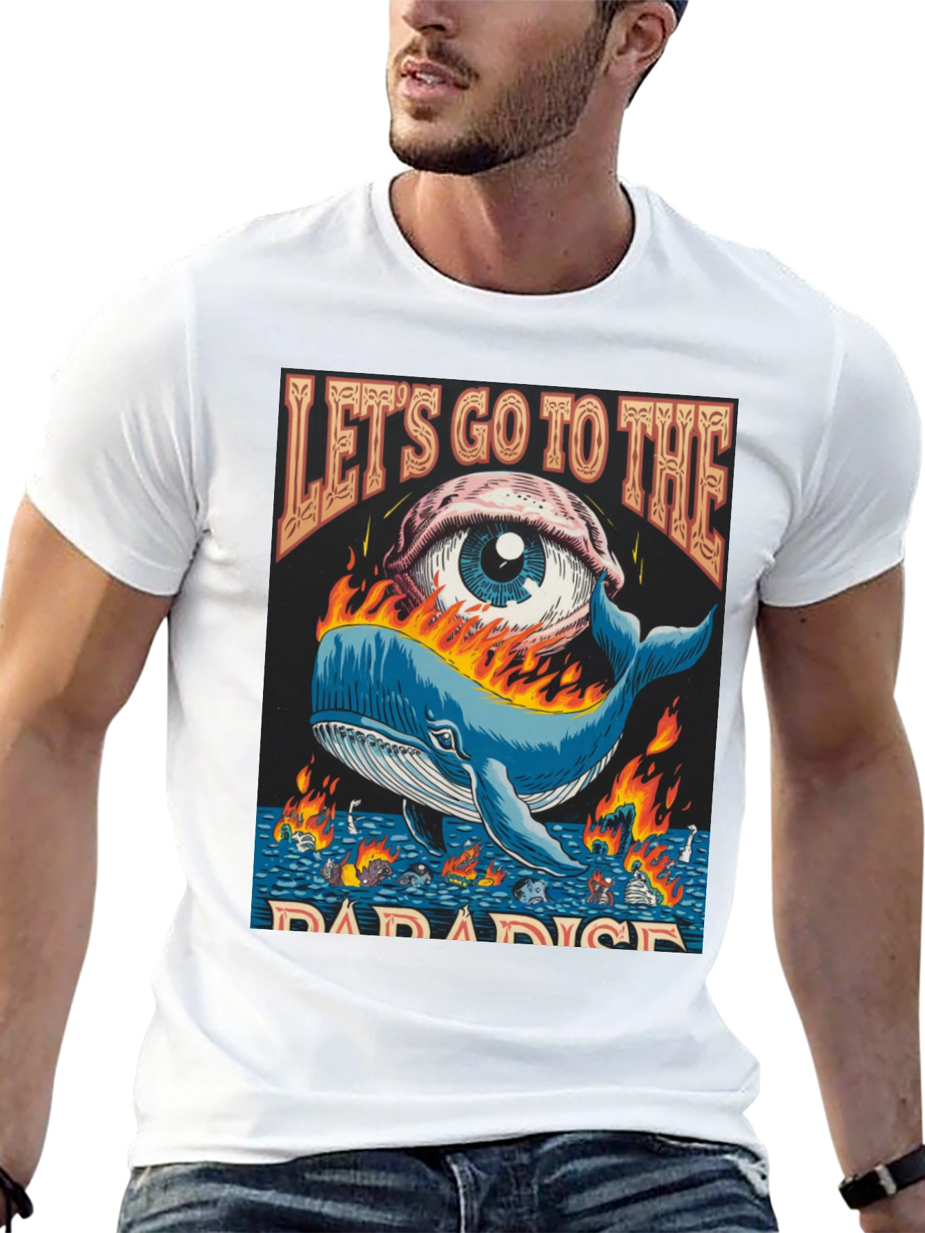 Lets Go To The Paradise Whale Graphic Tee